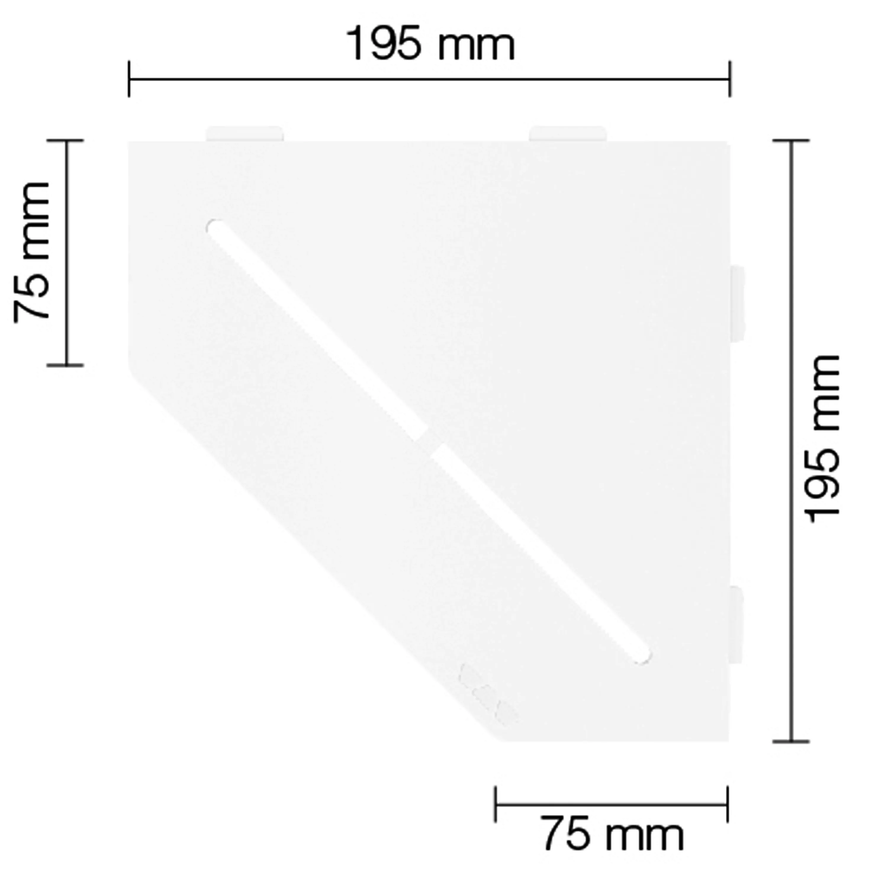 Mensola a muro Mensola per doccia Schlüter a 5 angoli 19,5x19,5 cm bianco puro
