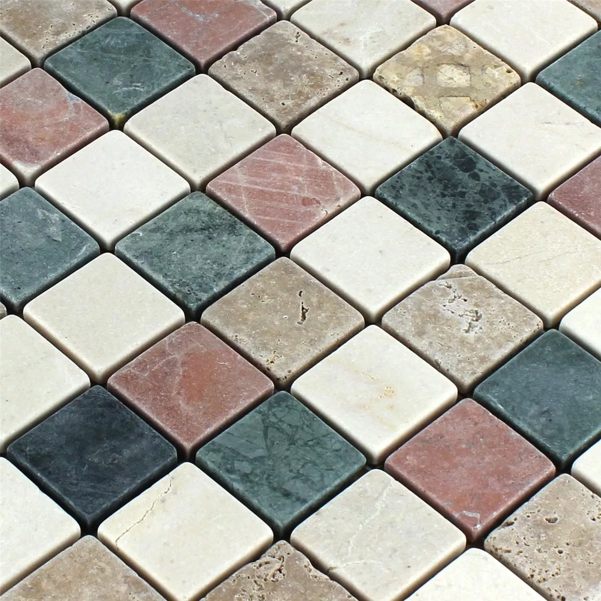 Mosaico Marmo Pietra Naturale Cotto Beige Verde Noce