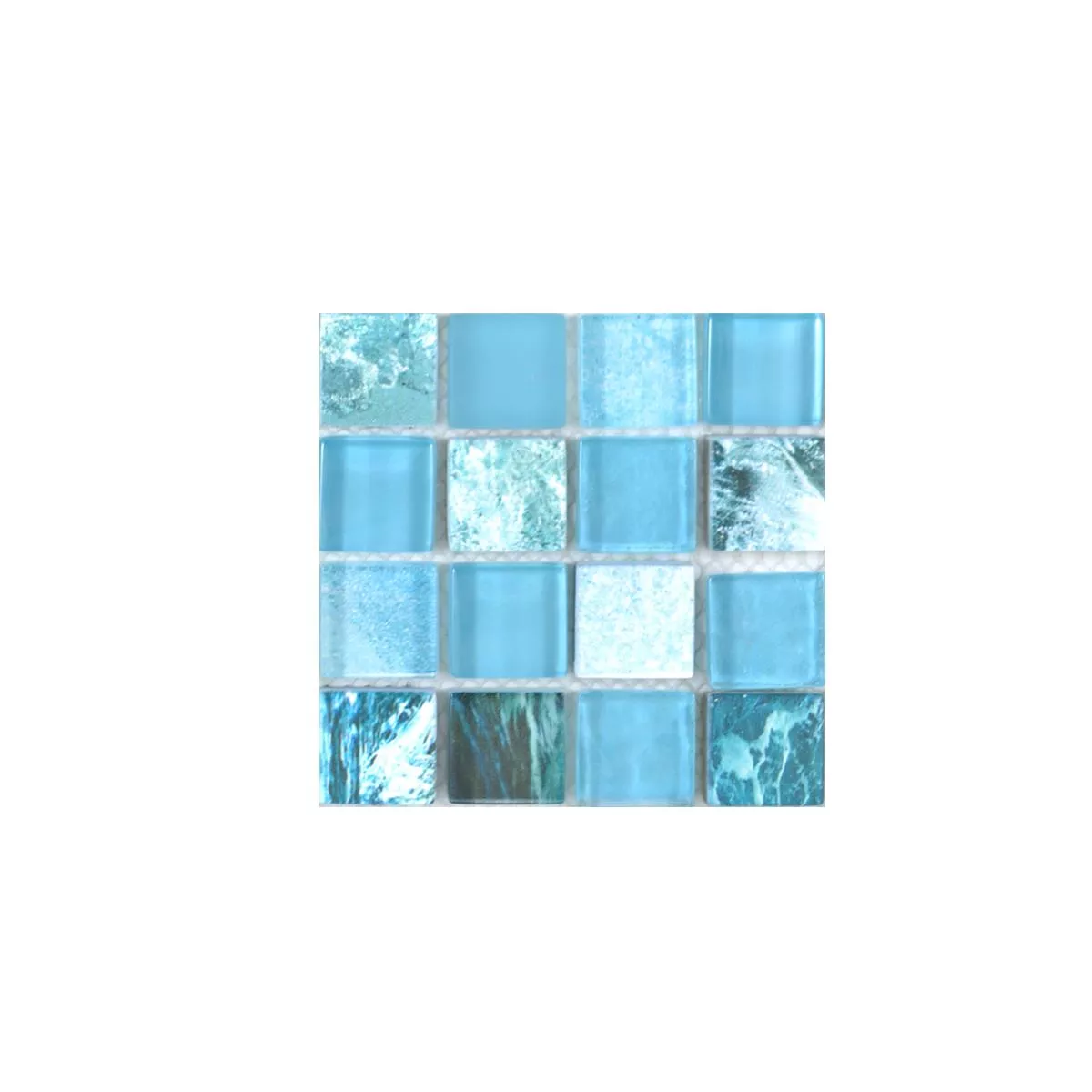 Muster von Glasmosaik Fliesen Cornelia Retrooptik Grün Blau