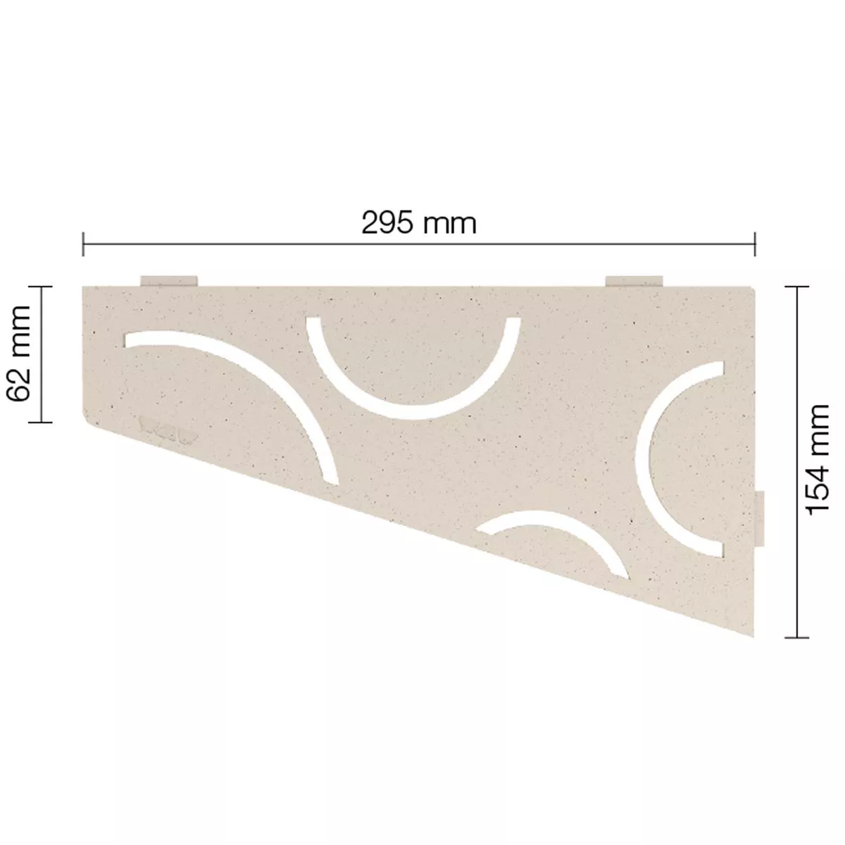 Mensola a muro Mensola per doccia Schlüter quadrata 15,4x29,5 cm curva avorio