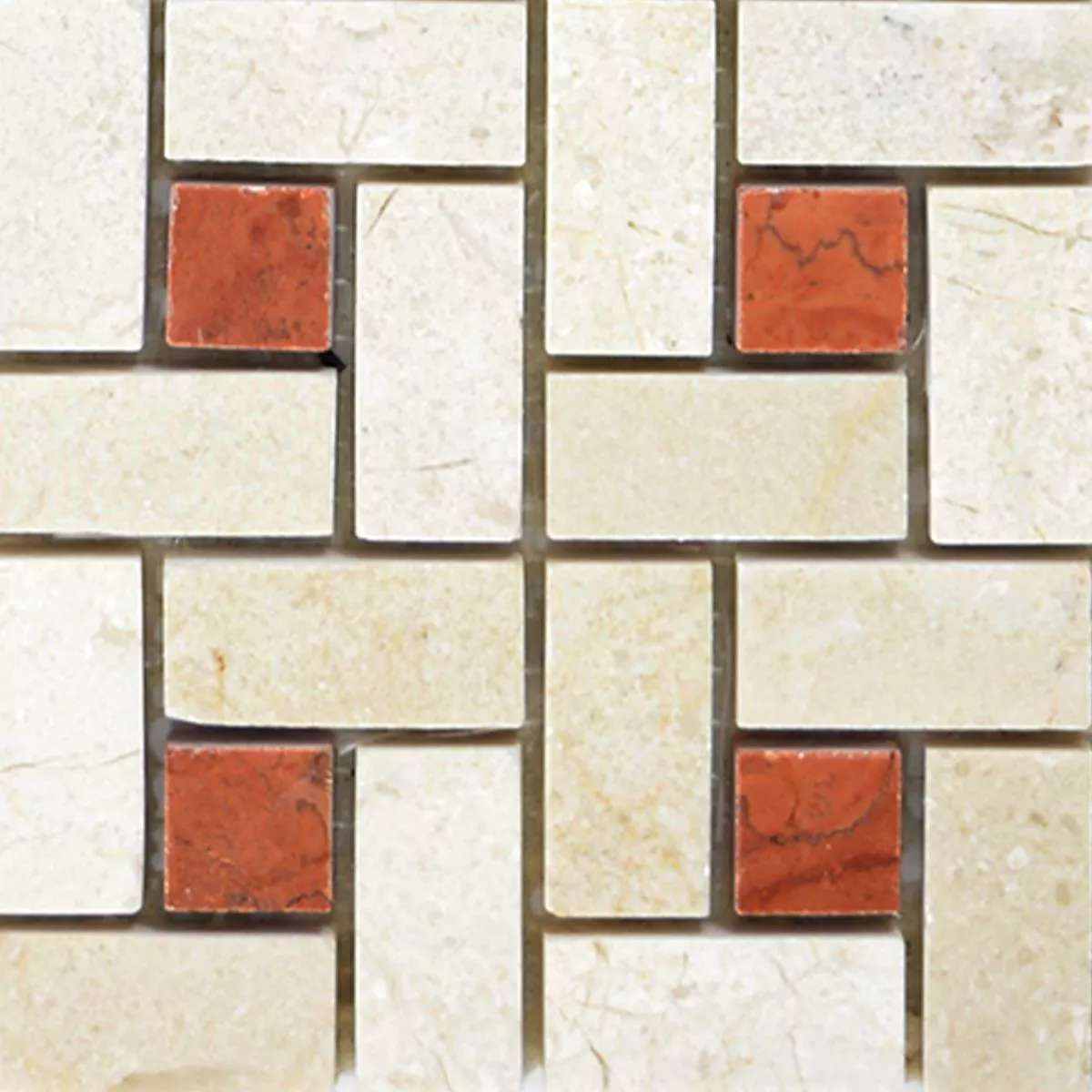 Campione Mosaico In Pietra Naturale Piastrelle Umay Beige Rosa