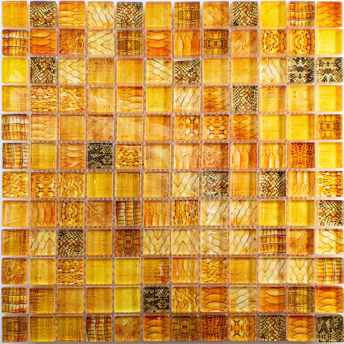 Campione Mosaico Di Vetro Piastrelle Python Arancione 23