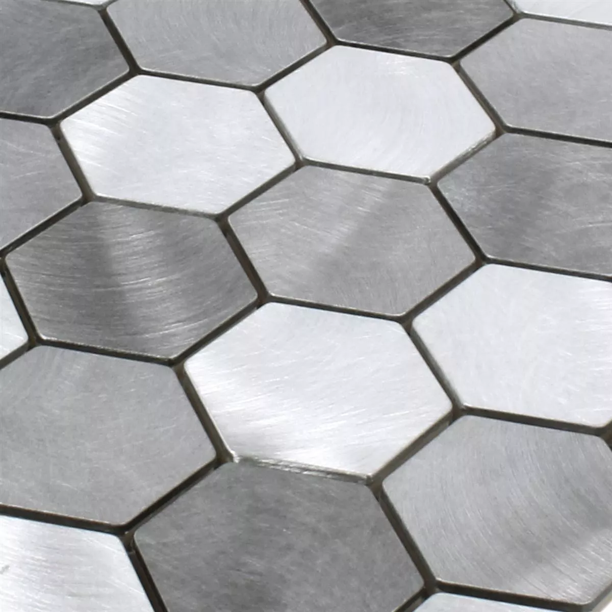 Mosaico Alluminio Manhatten Esagono Grigio Argento