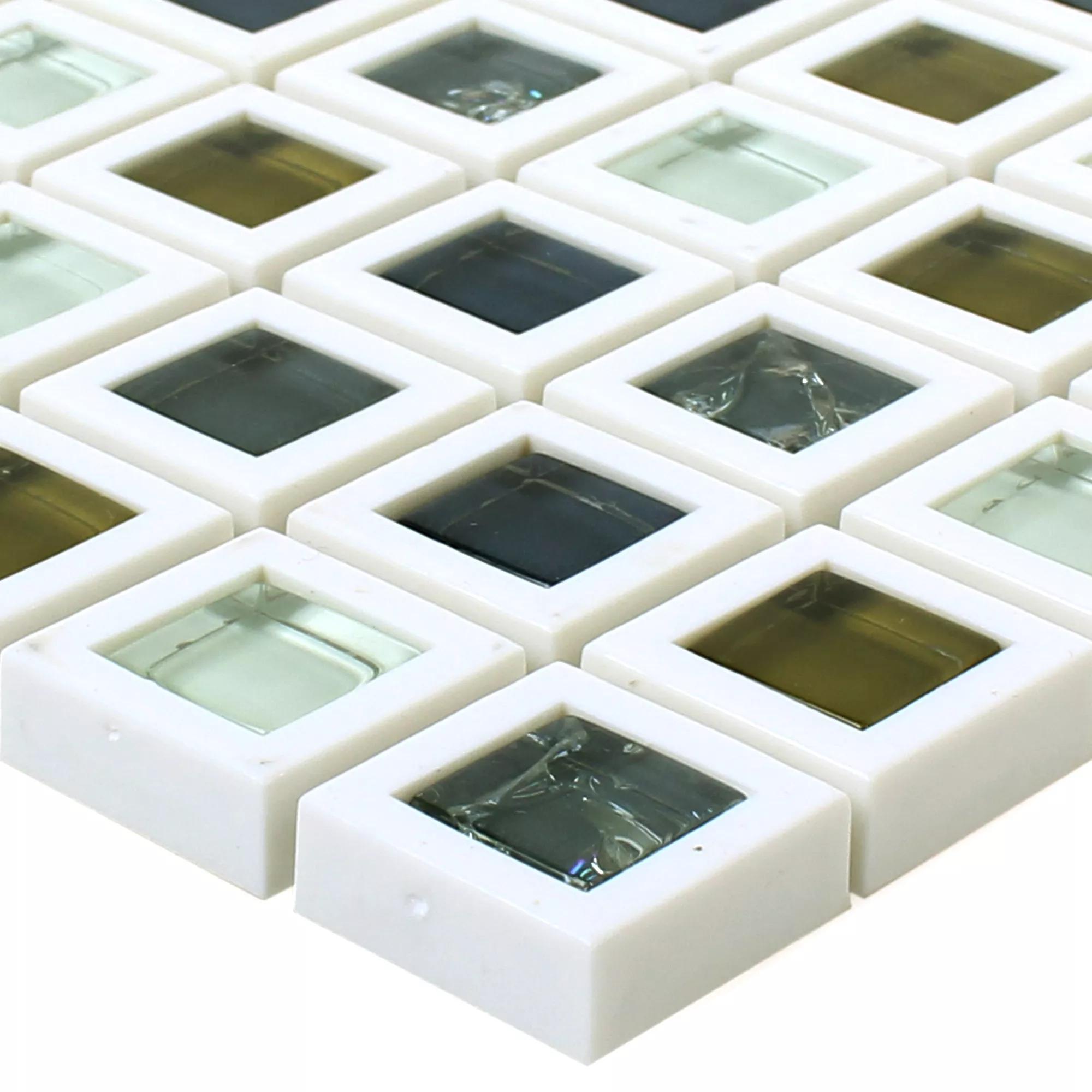 Glas Kunststoff Mosaik Anatolia Grün Weiss Glas Kunststoff Mosaik Anatolia Grün Weiss