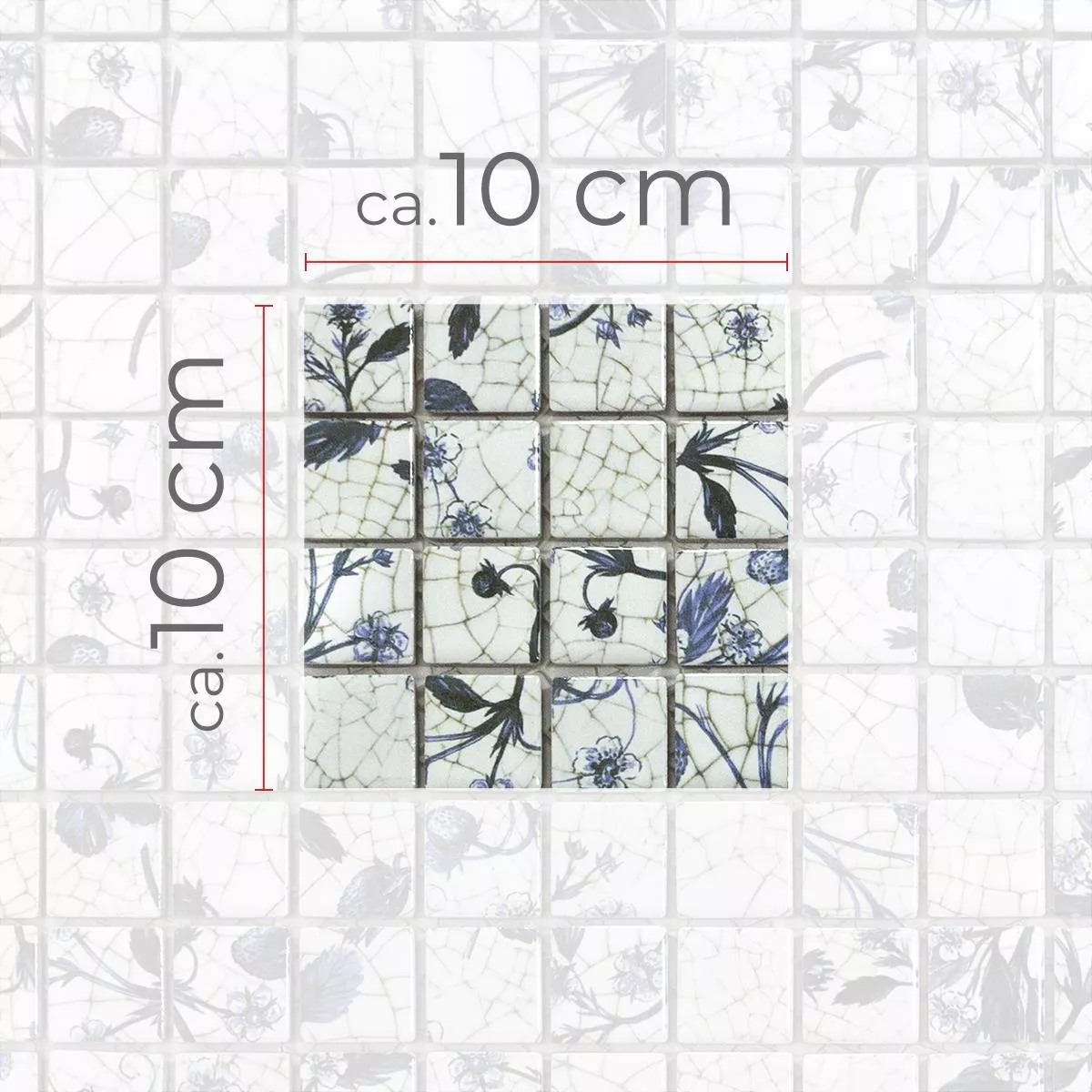 Campione Ceramica Mosaico Isabella Bianco Blu