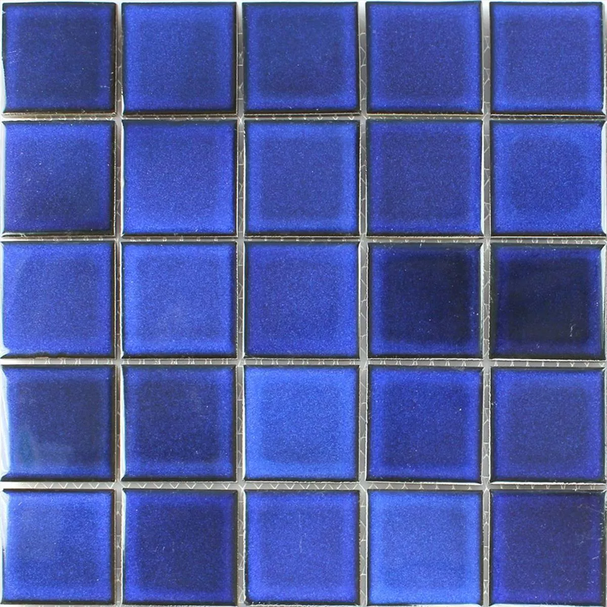 Échantillon Mosaïque Céramique Miroir Bleu Uni