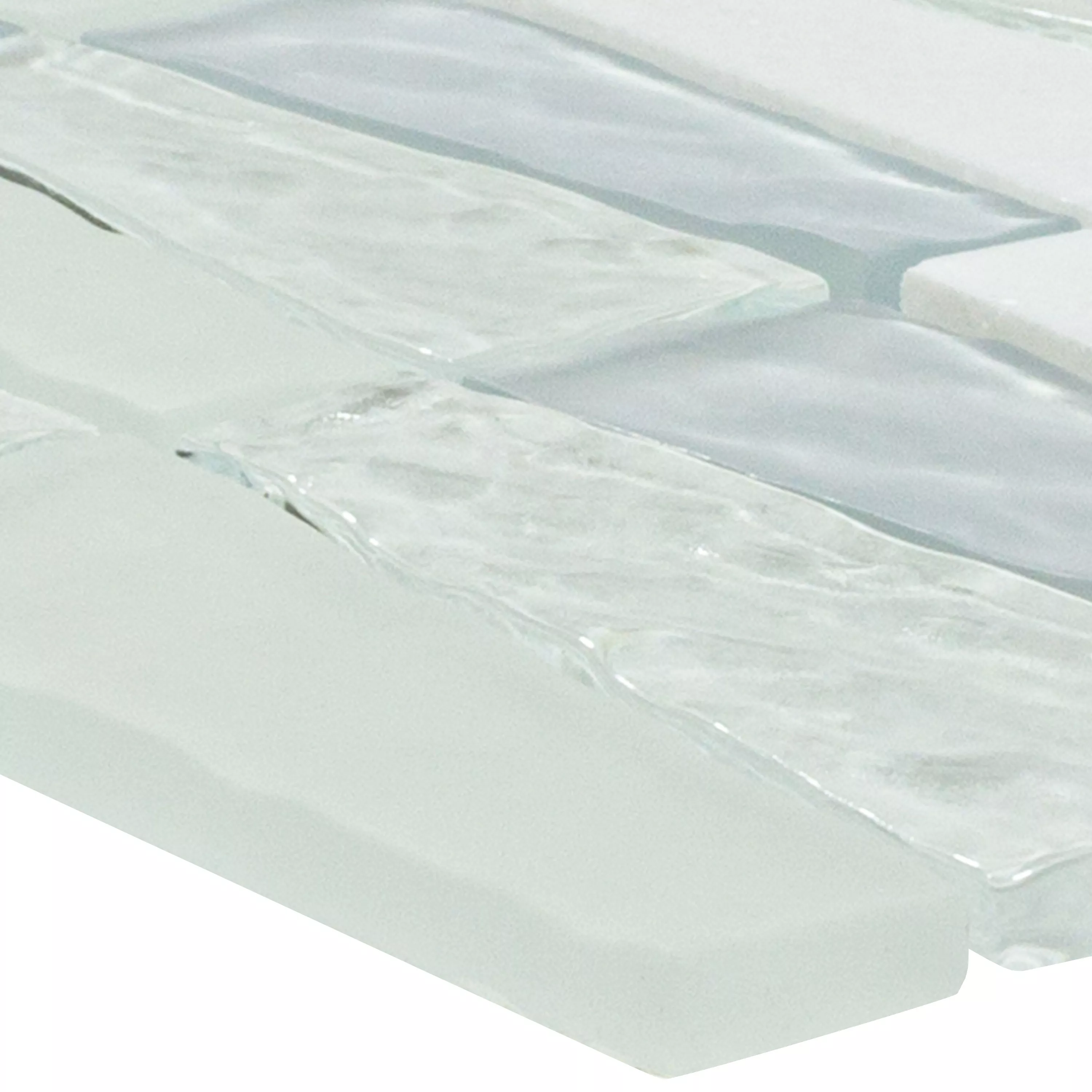 Glas Naturstein Mosaik Fliesen Marseille Weiß Mix 