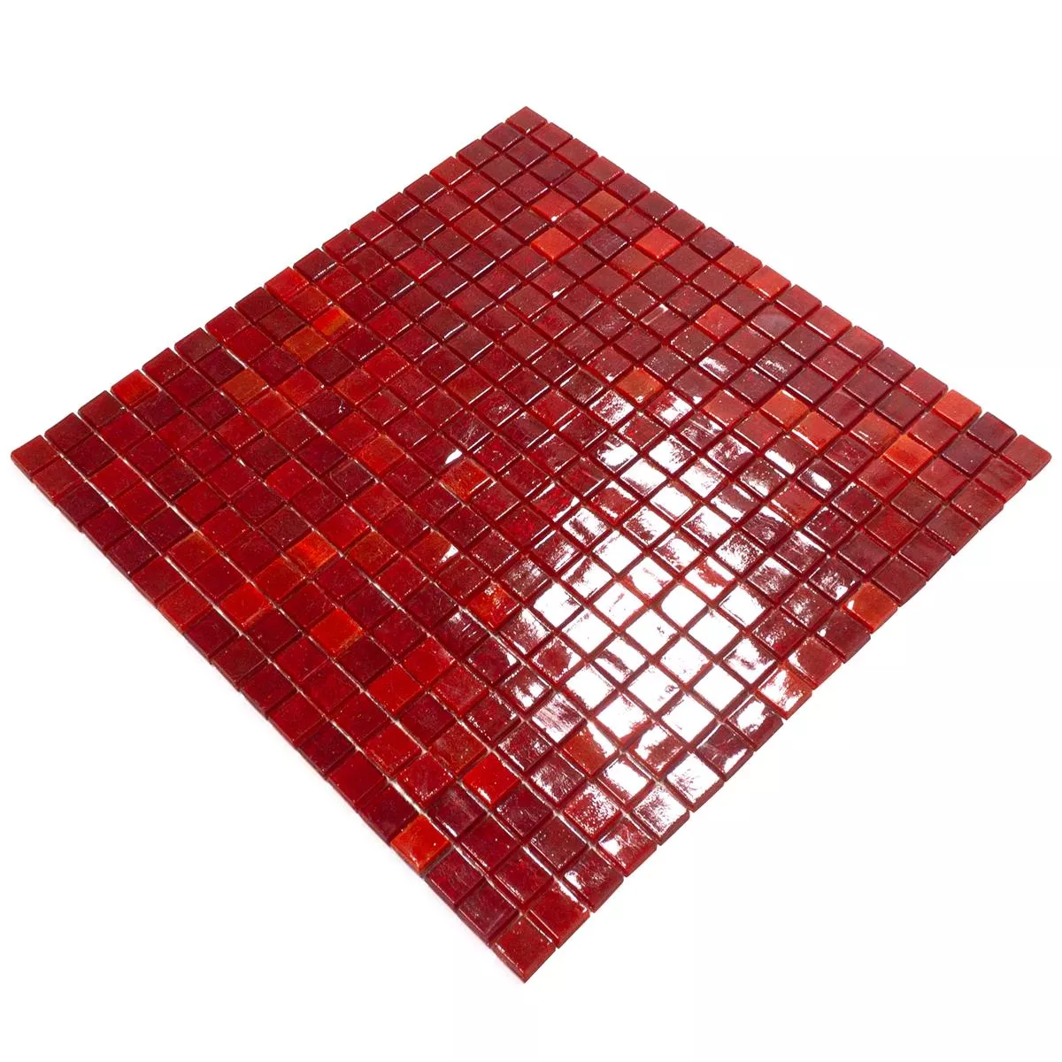 Campione Mosaico Di Vetro Piastrelle Vera Rosso Mix