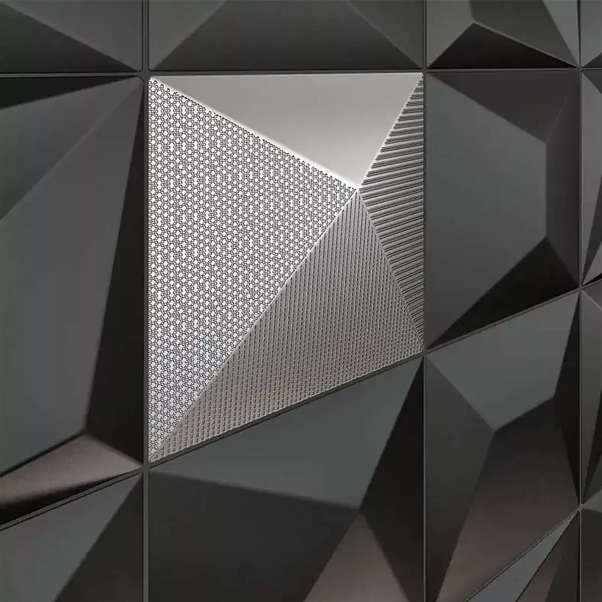 Wandfliesen Skyline 3D Techno Exklusiv Strukturiert Silber