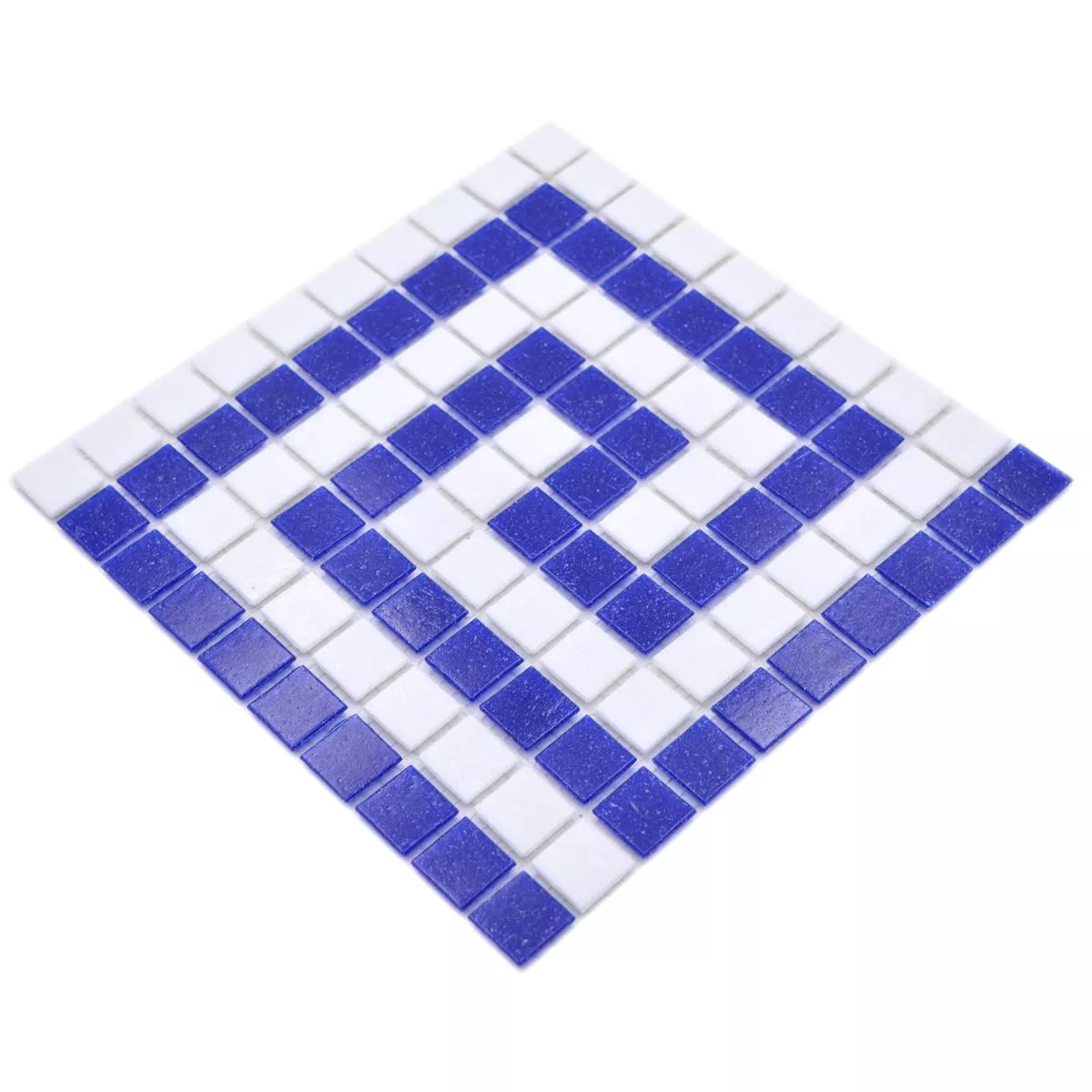 Schwimmbad Pool Mosaik Filyos Blau Weiß Papierverklebt