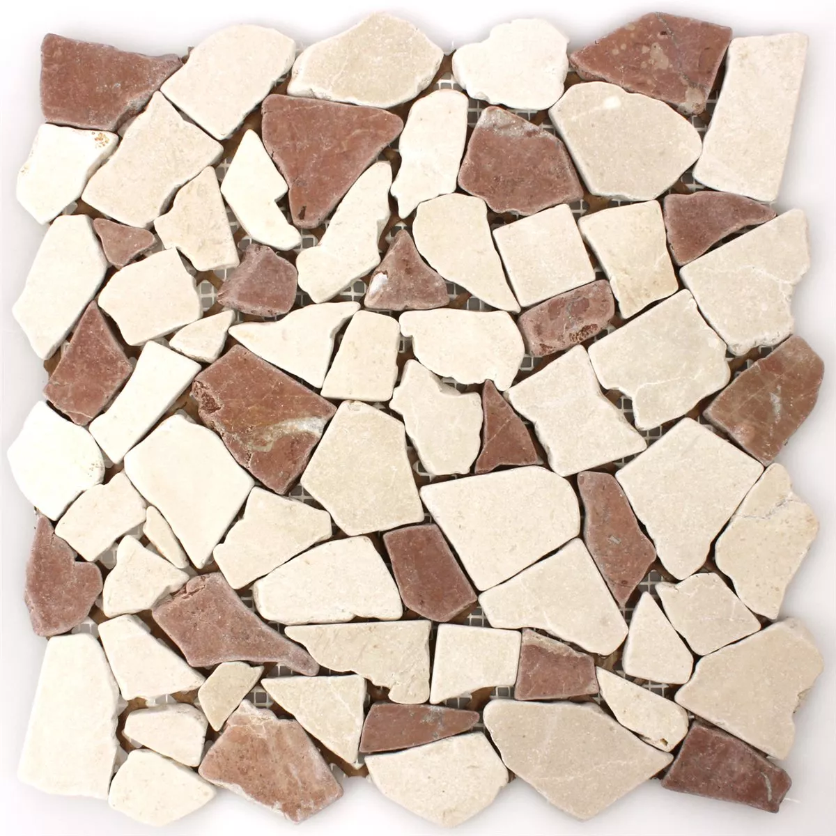 Mosaico Marmo Rotte Piastrelle Rosso Verona Botticino