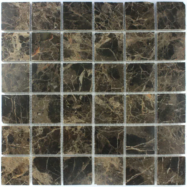 Mosaikfliesen Marmor Braun Poliert 48x48x7,5mm