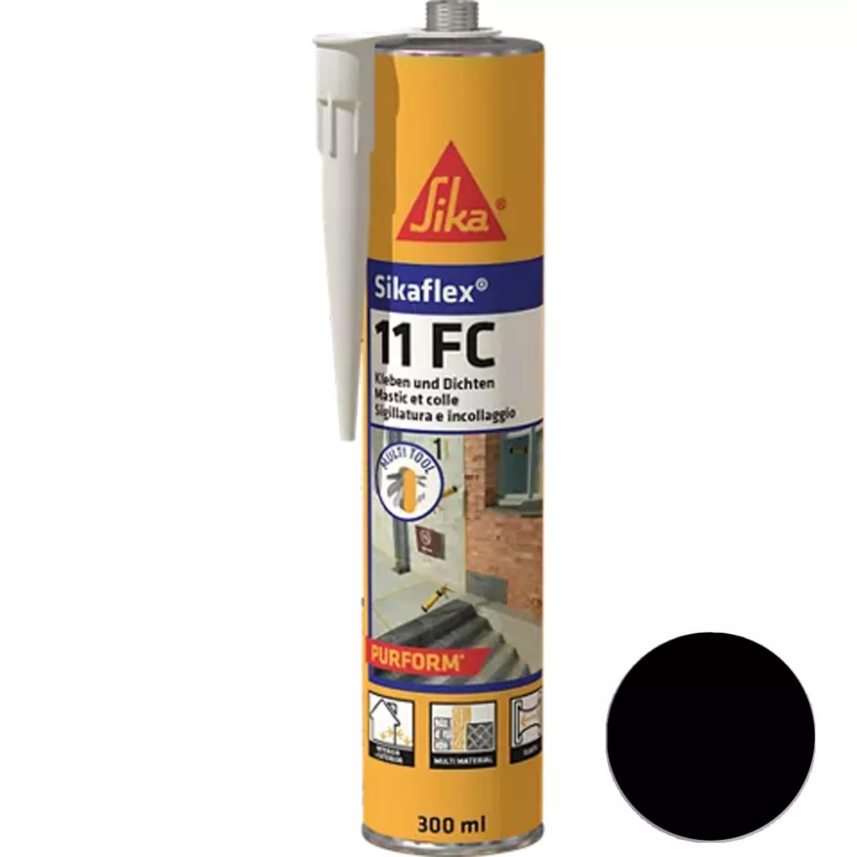 Elastischer Kleb- und Dichtstoff Sikaflex-11 FC Purform Schwarz 300 ml Elastischer Kleb- und Dichtstoff Sikaflex-11 FC Purform Schwarz 300 ml