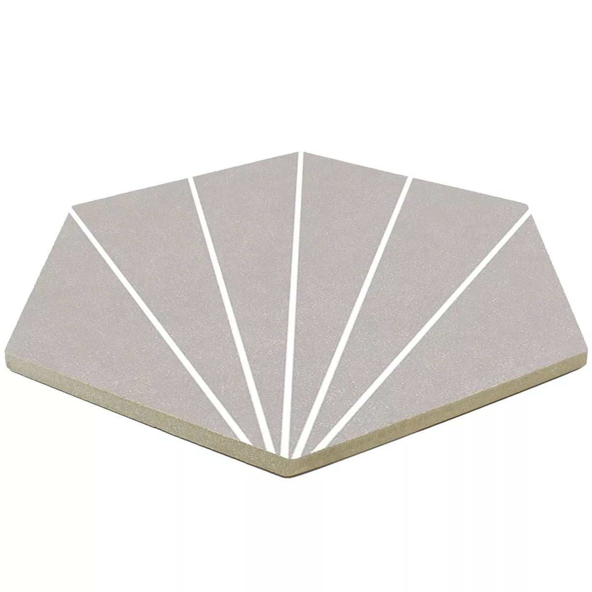 Grès Cérame Pleine Masse Carrelage Millennium Hexagone 3D Optique Gris Clair 22,5 x 25,9cm