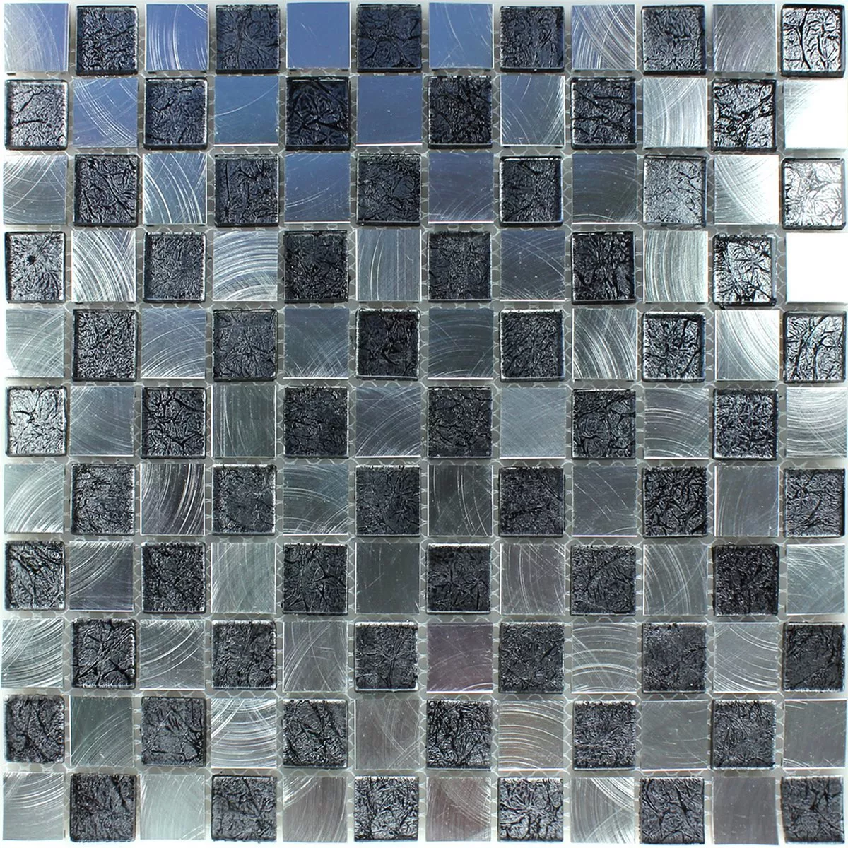 Muster von Mosaikfliesen Glas Aluminium Schachbrett 