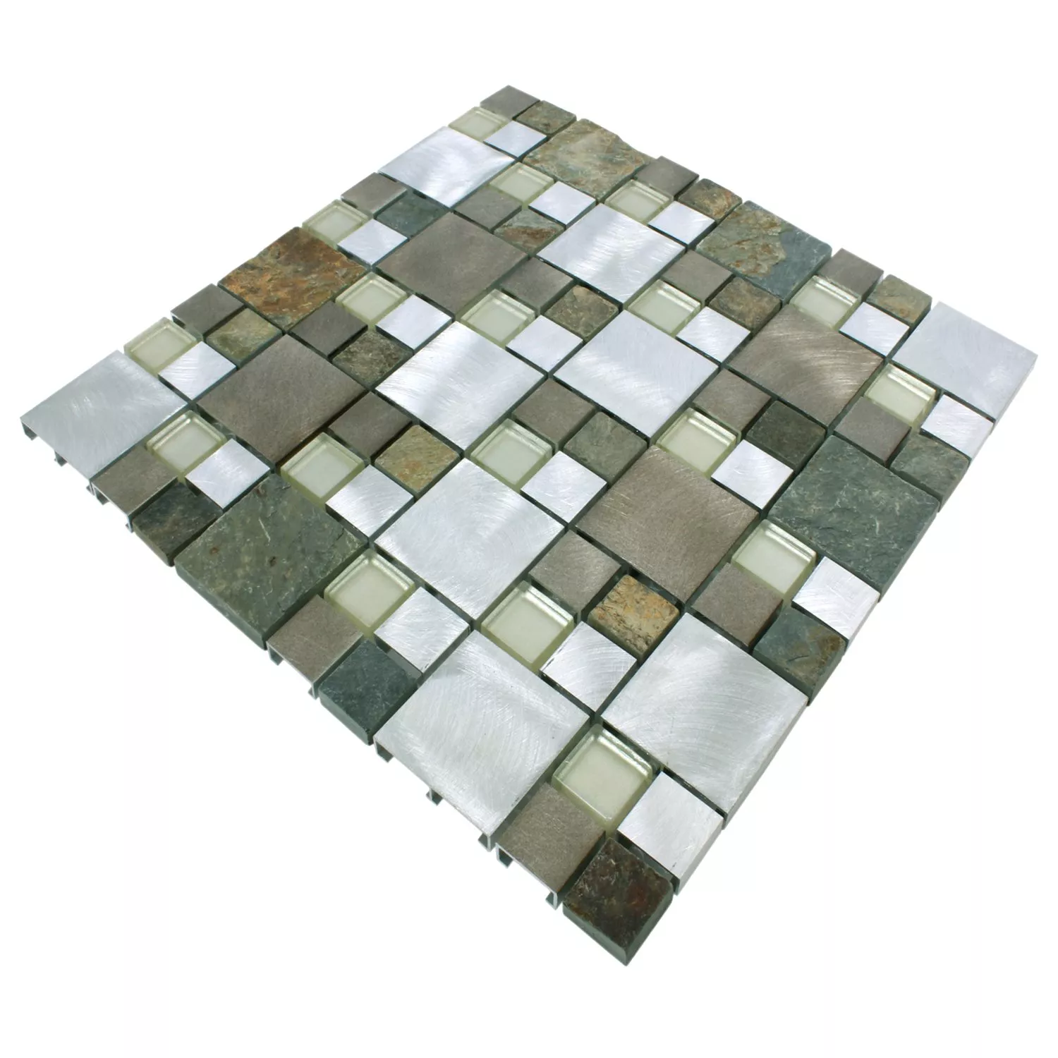 Campione Mosaico Pietra Naturale Vetro Alluminio Banzai