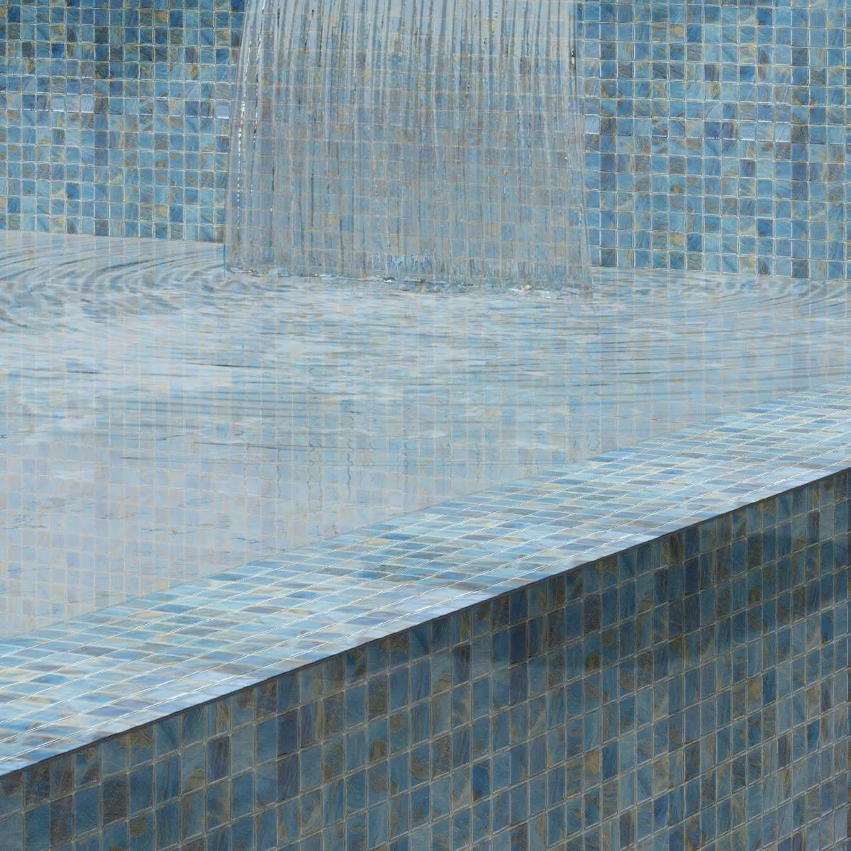 Glas Schwimmbad Pool Mosaik Alassio Blau 25