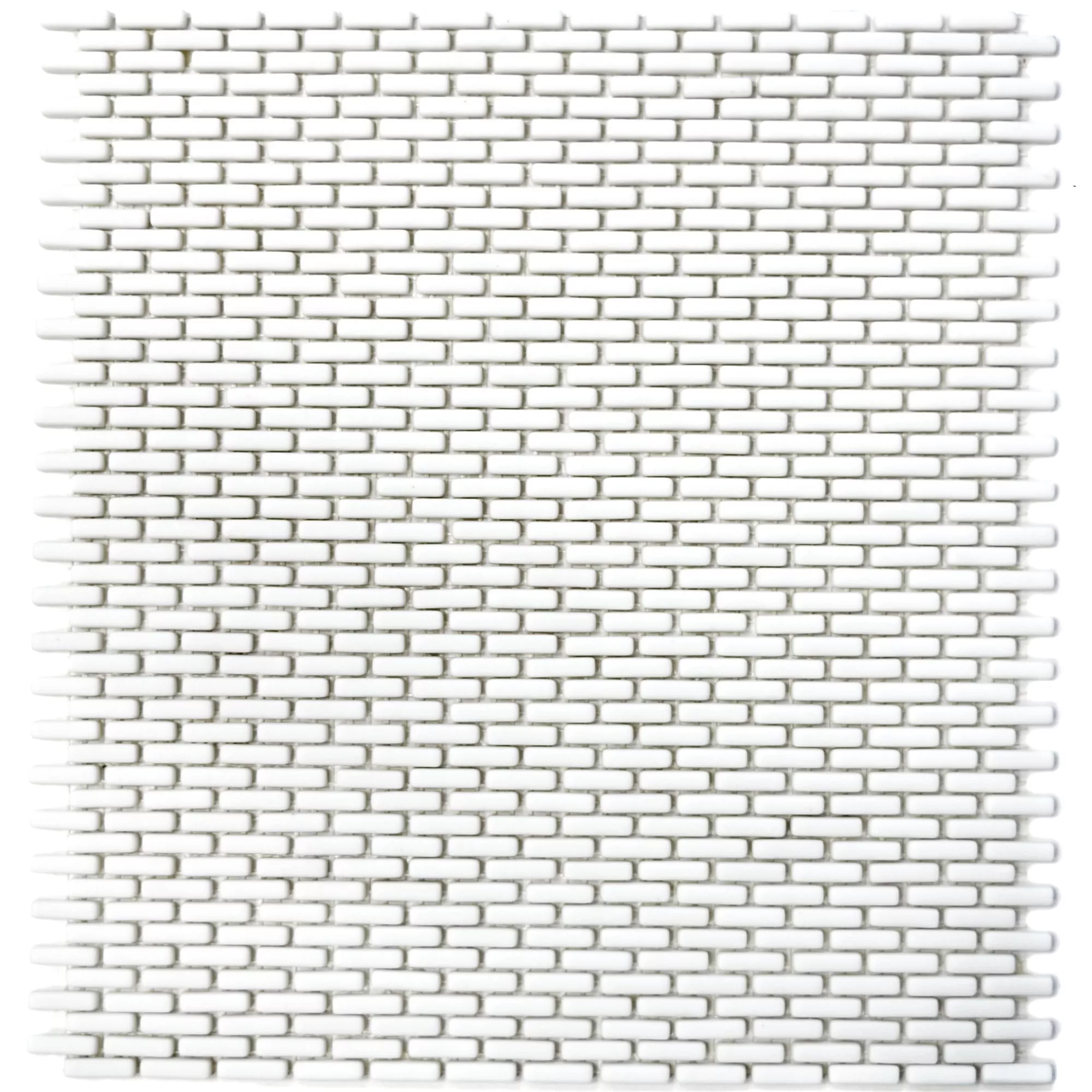 Glasmosaik Fliesen Kassandra Weiß Brick Matt