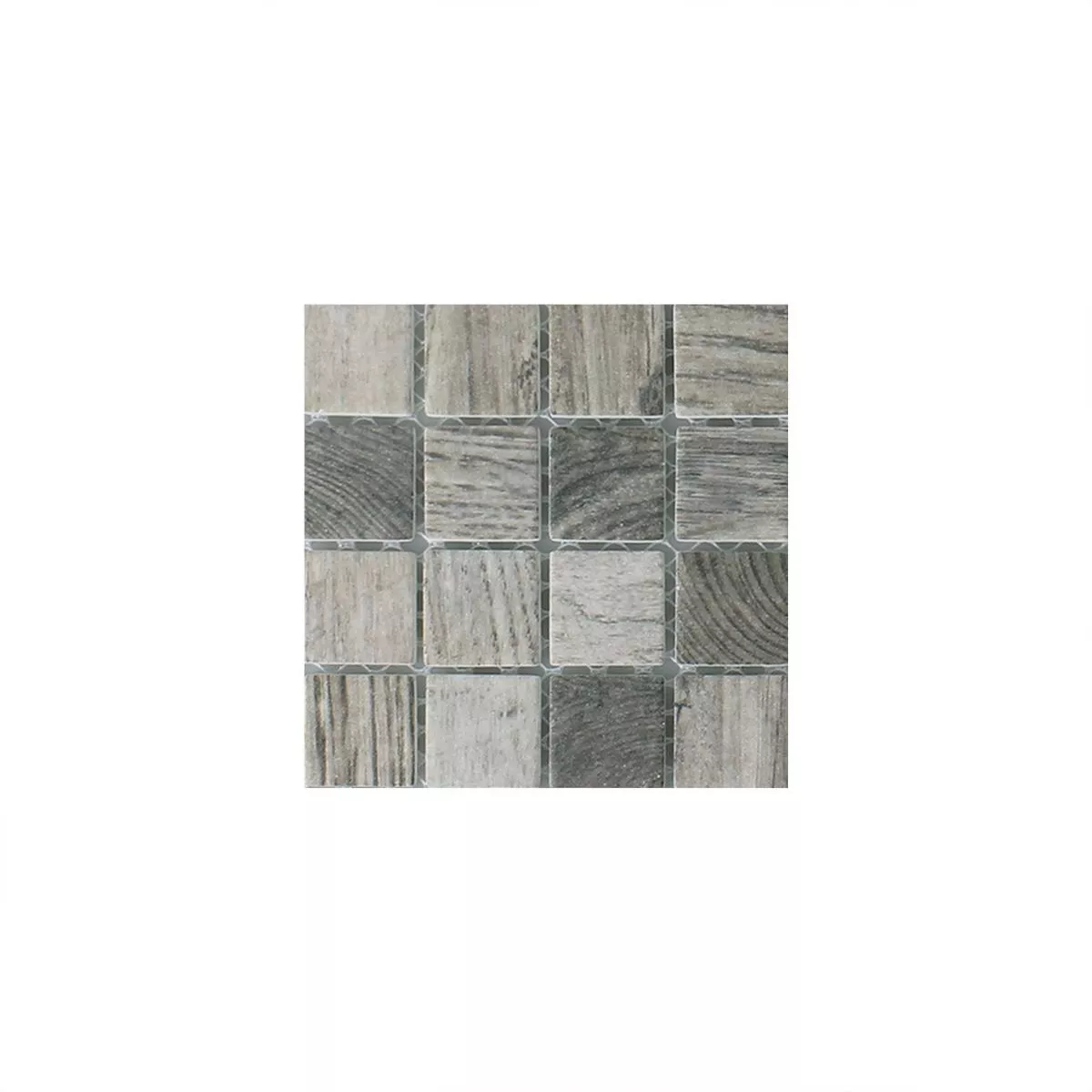 Campione Mosaico Vetro Valetta Struttura Legno Grigio Beige