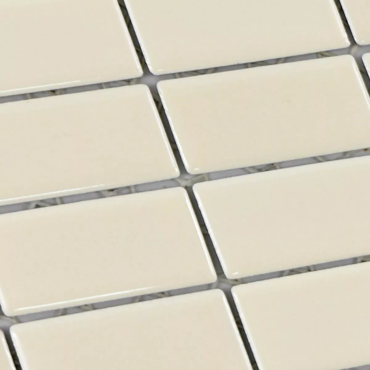 Échantillon Céramique Mosaïque Carrelage Adrian Beige Mat Rectangle