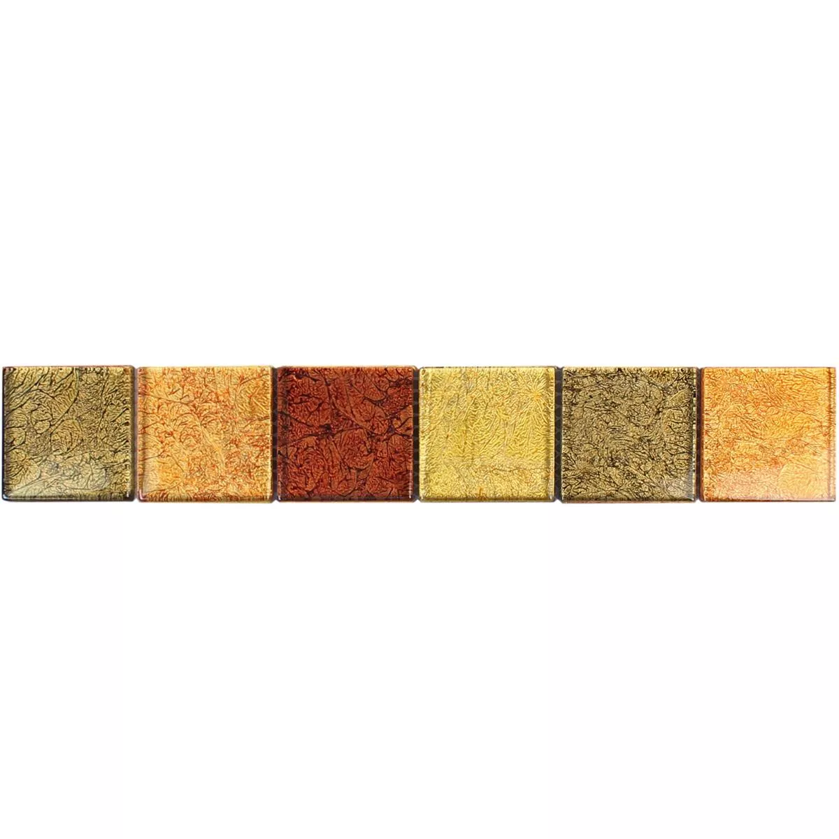 Mosaico Di Vetro Piastrelle Confine SantaFe Oro Arancione Q48