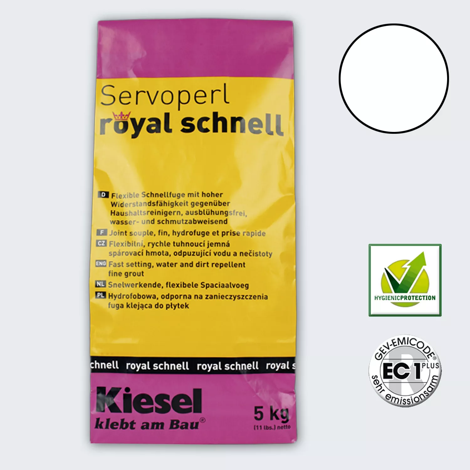 Kiesel Servoperl Royal - Schnell erhärtende, Flexible Fuge (5KG-Weiß)