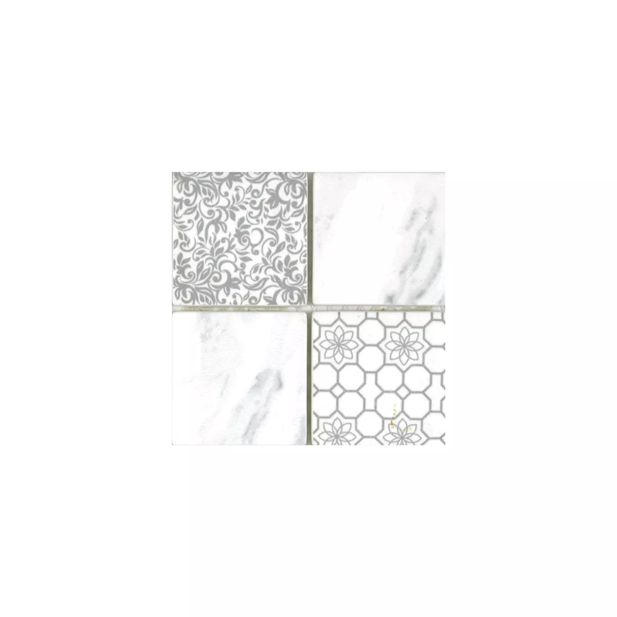 Muster von Glasmosaik Fliesen Acapella Carrara Quadrat
