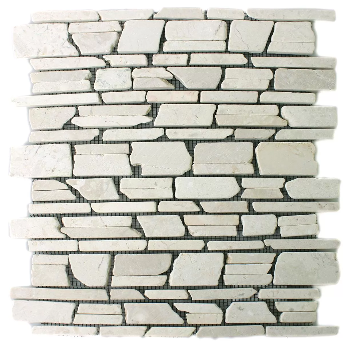 Mosaikfliesen Marmor Brick Biancone