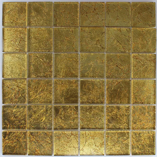 Glasmosaik Fliesen 48x48x8mm Gold Metall Glasmosaik Fliesen 48x48x8mm Gold Metall