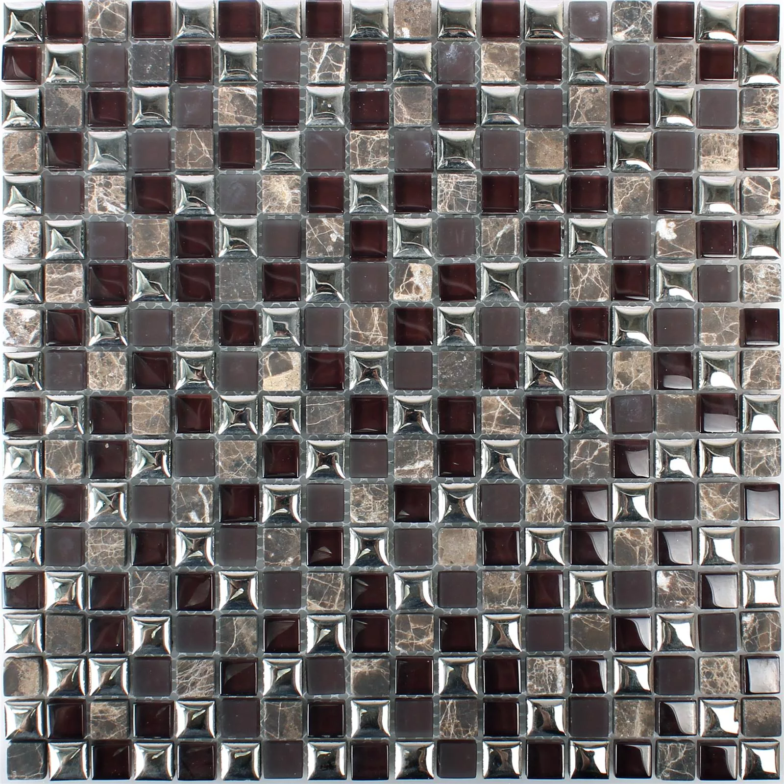 Mosaikfliesen Glas Naturstein Balthasar Braun Silber Mosaikfliesen Glas Naturstein Balthasar Braun Silber