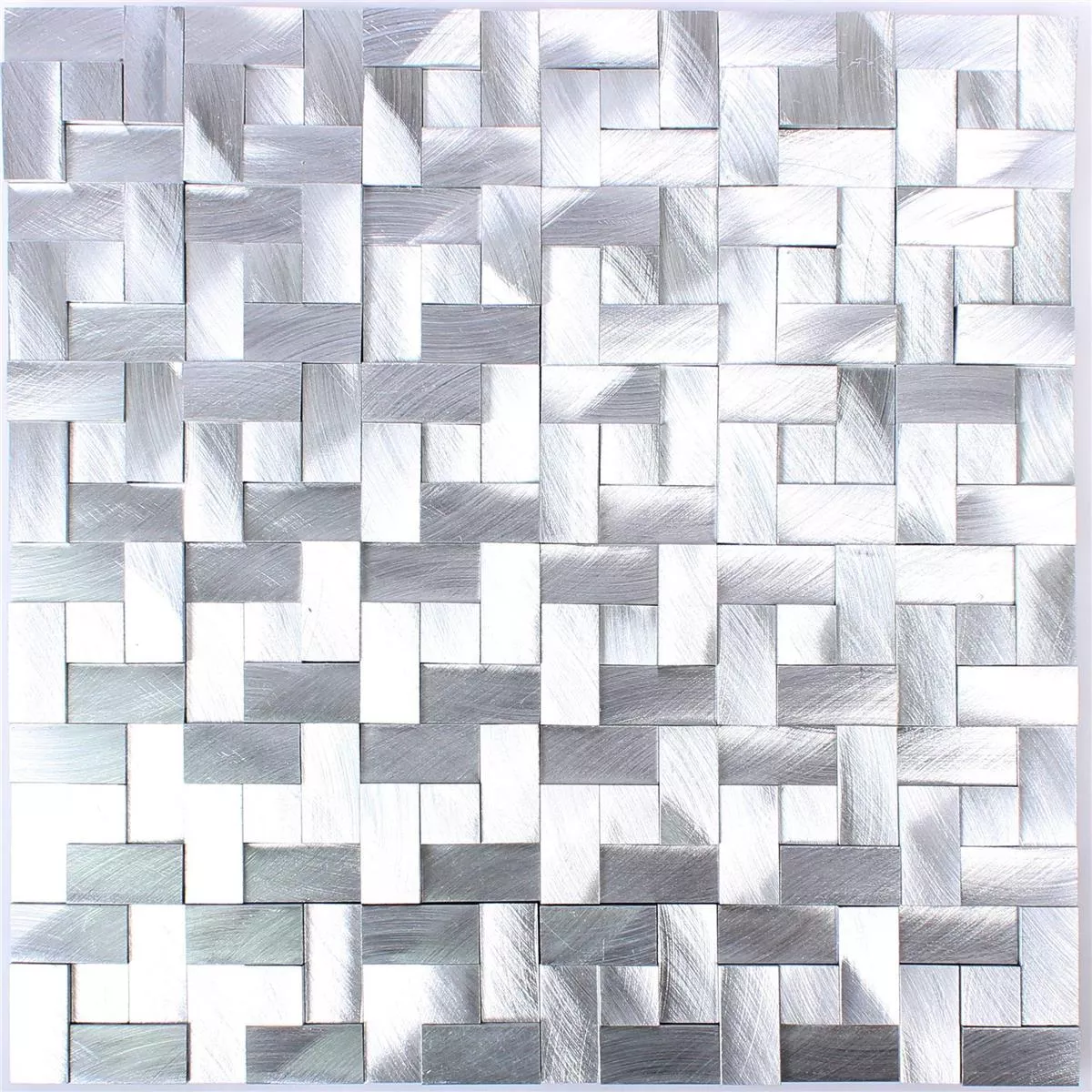 Muster von Mosaikfliesen Aluminium Metall Elvis D Silber