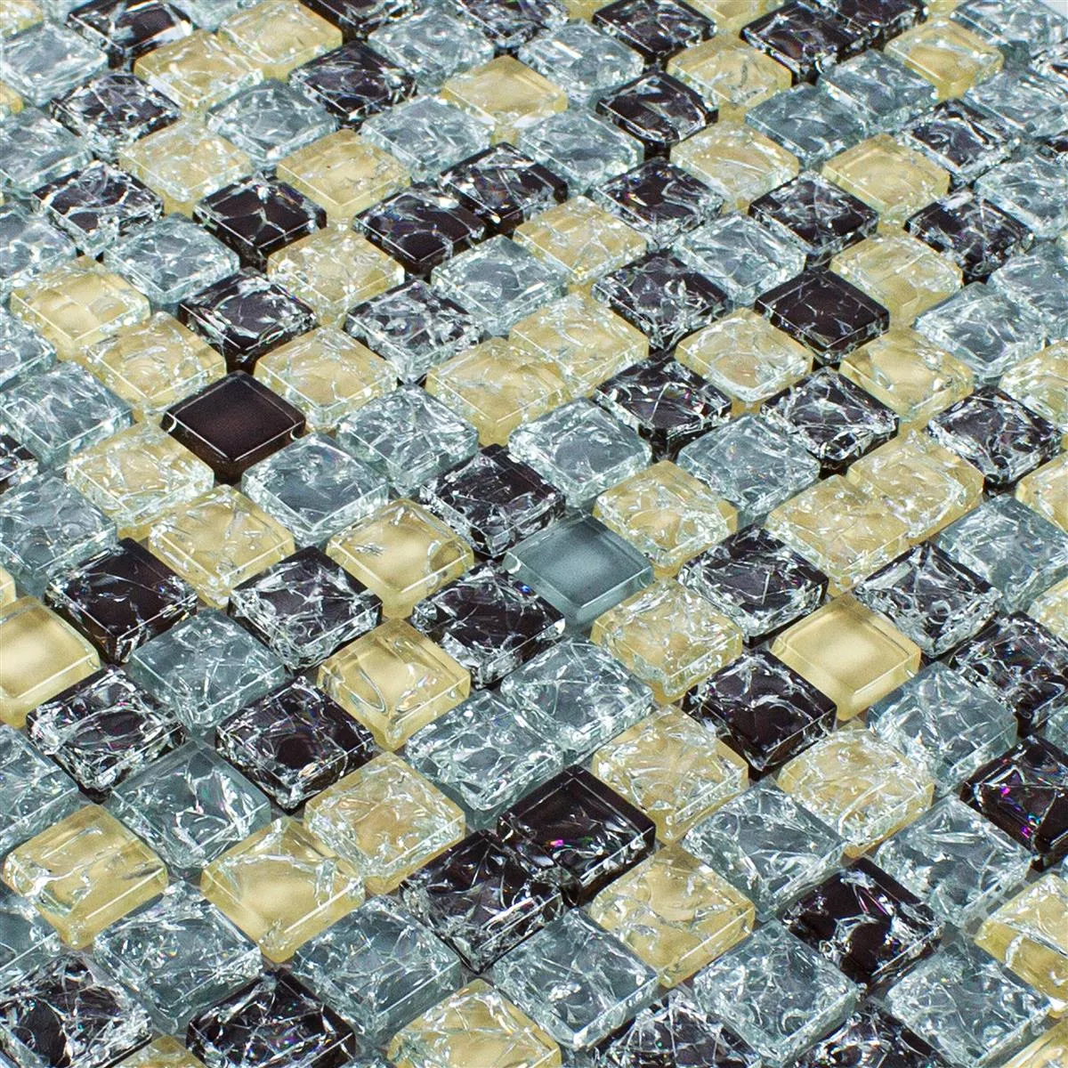 Mosaico Di Vetro Piastrelle Cameron Blu Beige Marrone