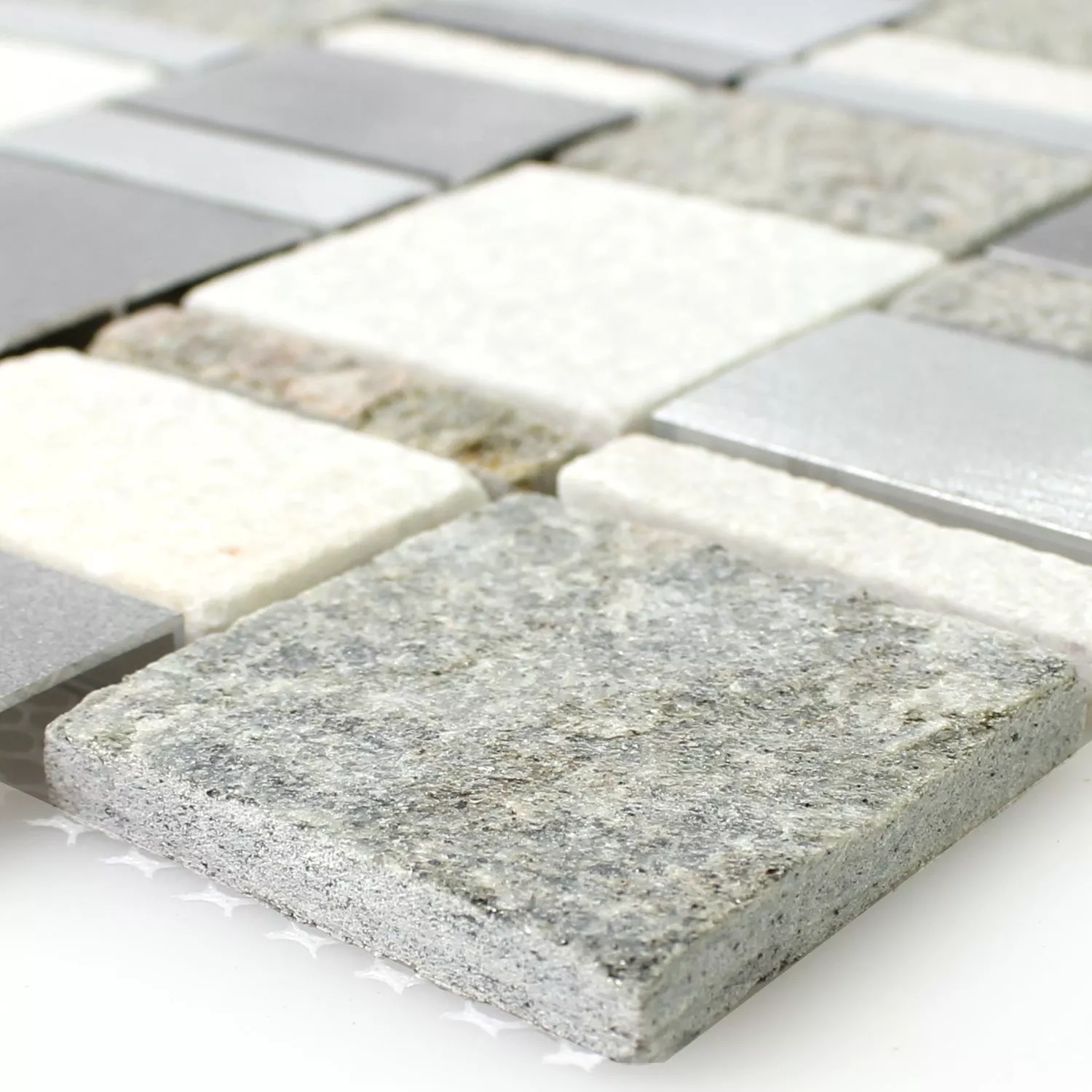 Naturstein Quarzit Metall Aluminium Mosaikfliesen Topsail Silber Naturstein Quarzit Metall Aluminium Mosaikfliesen Topsail Silber