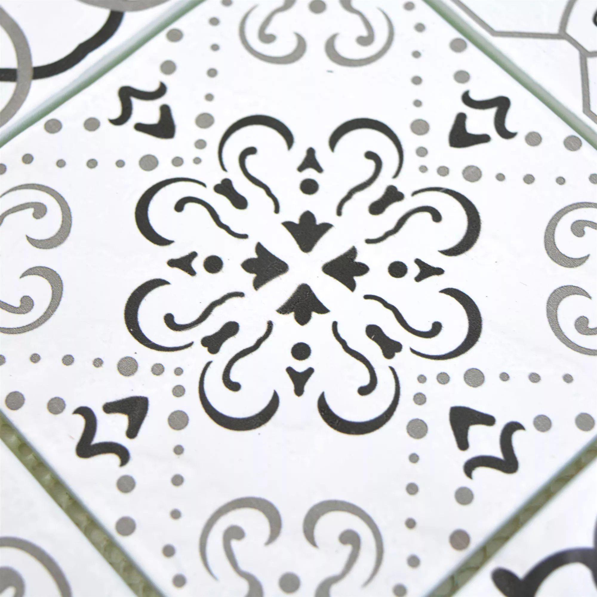 Mosaico Di Vetro Piastrelle Starlite Retro Nero Bianco 98