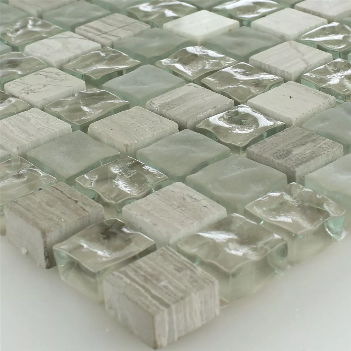 Mosaikfliesen Glas Marmor Burlywood Getrommelt