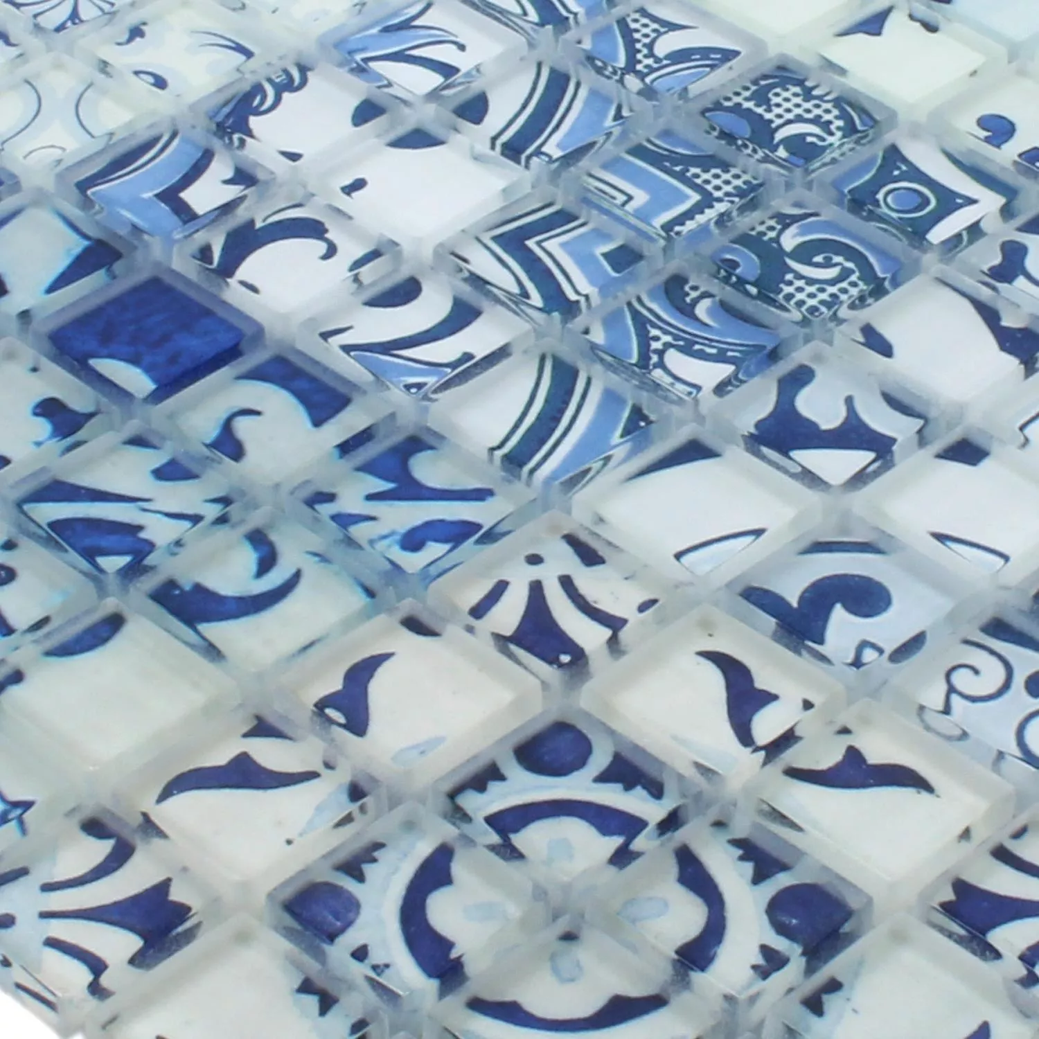 Mosaikfliesen Glas Inspiration Blau