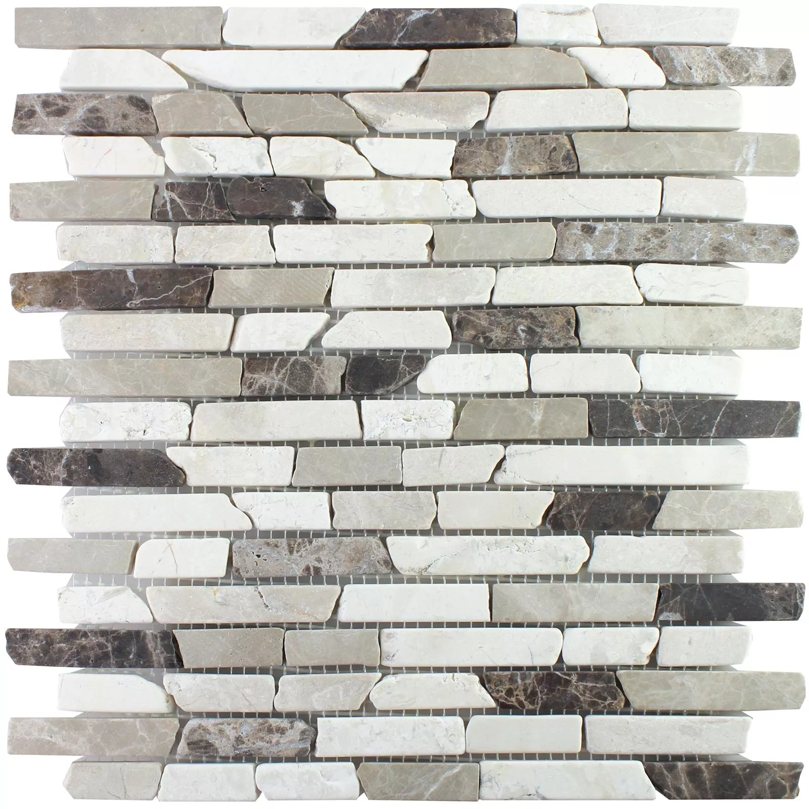 Muster von Marmor Naturstein Mosaikfliesen Rocky Braun Beige