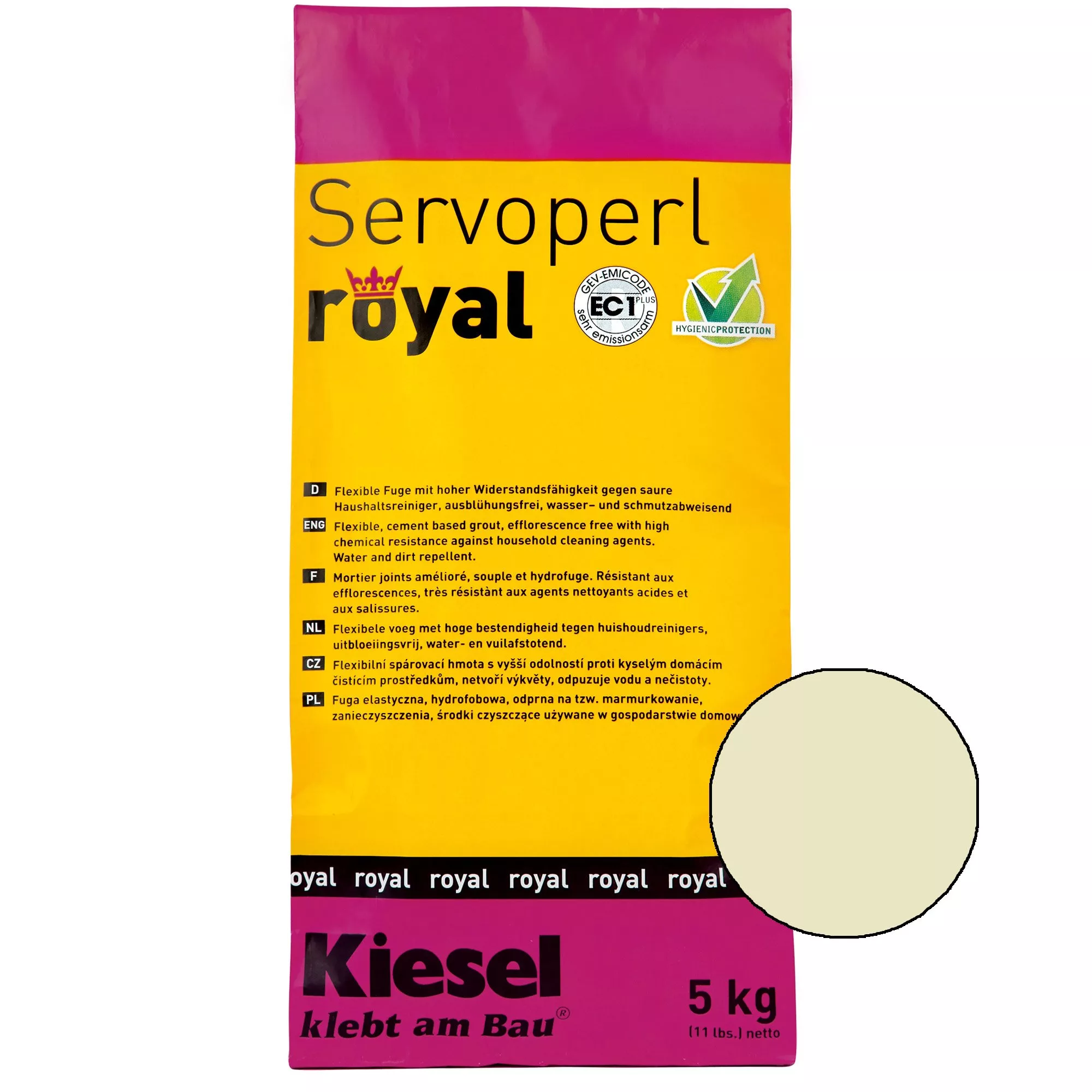 Kiesel Servoperl royal - Flexible, wasser- und schmutzabweisende Fuge (5KG Jasmin)