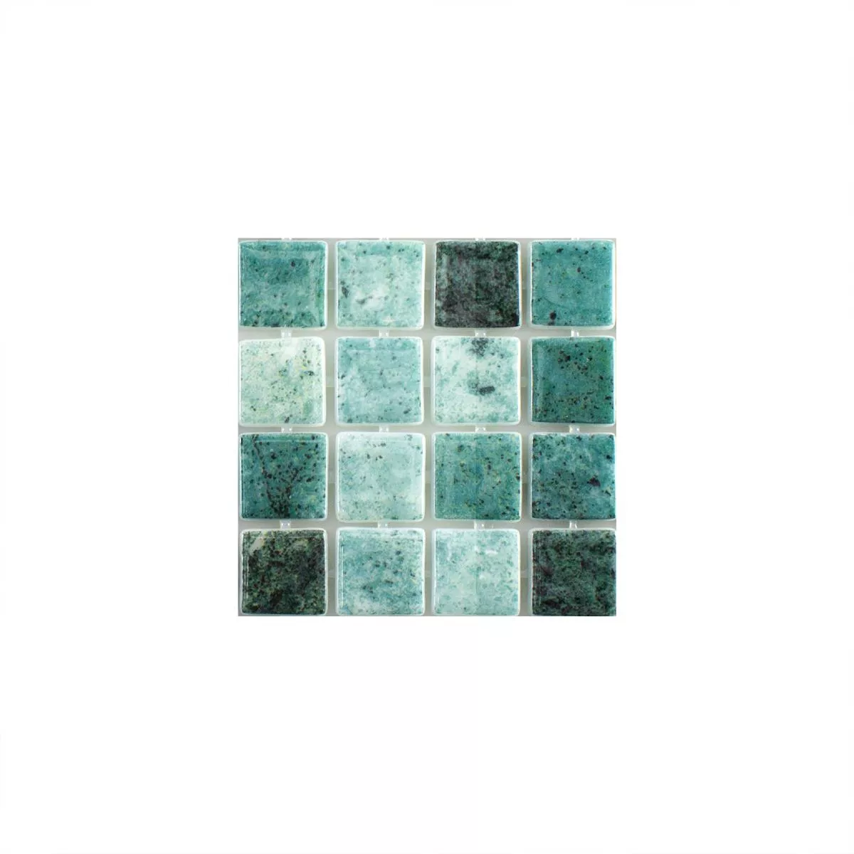 Muster von Glas Schwimmbad Mosaik Baltic Grün 25x25mm