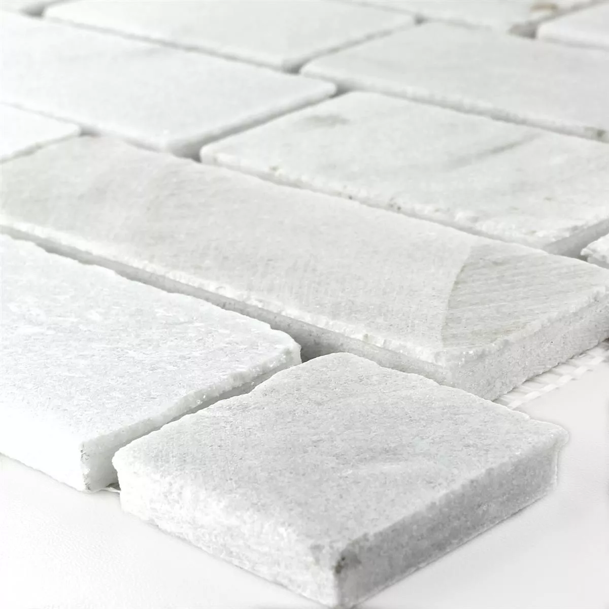 Mosaikfliesen Schiefer Gidley Weiss