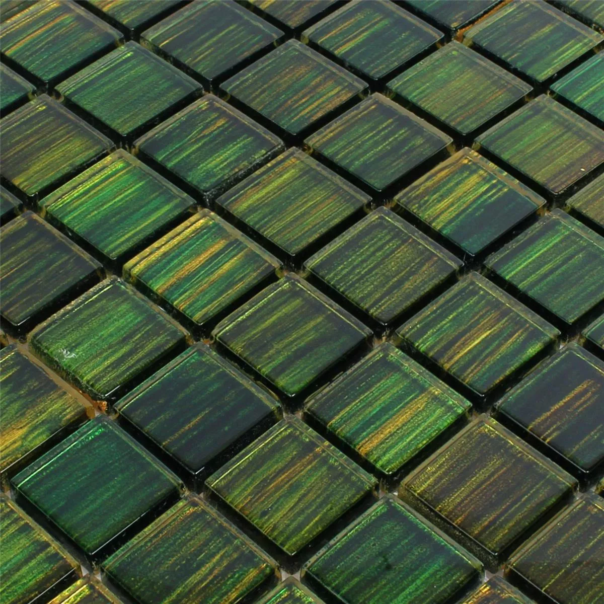 Campione Mosaico Di Vetro Piastrelle Tradition Verde Scuro