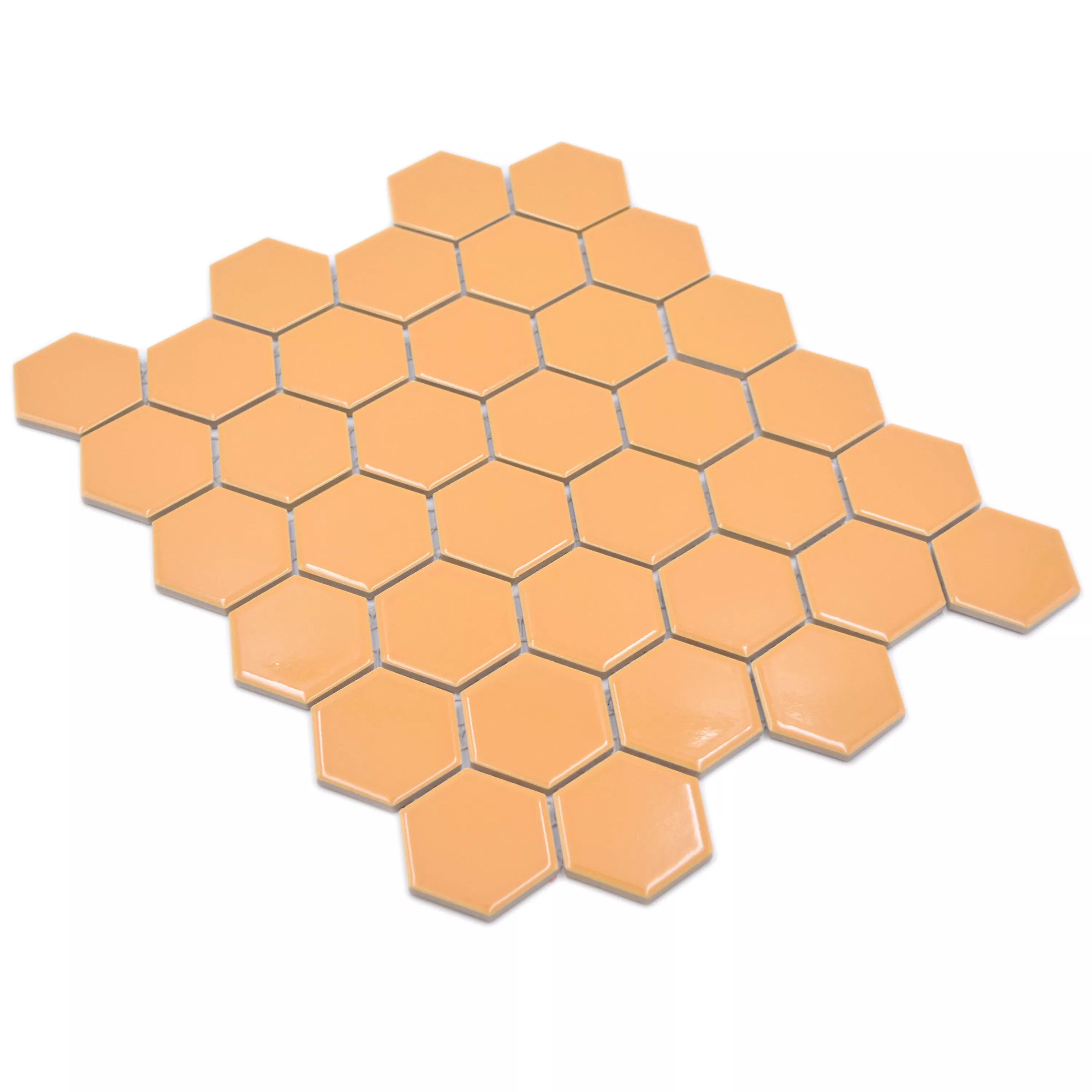 Keramikmosaik Salomon Hexagon Ocker Orange H51