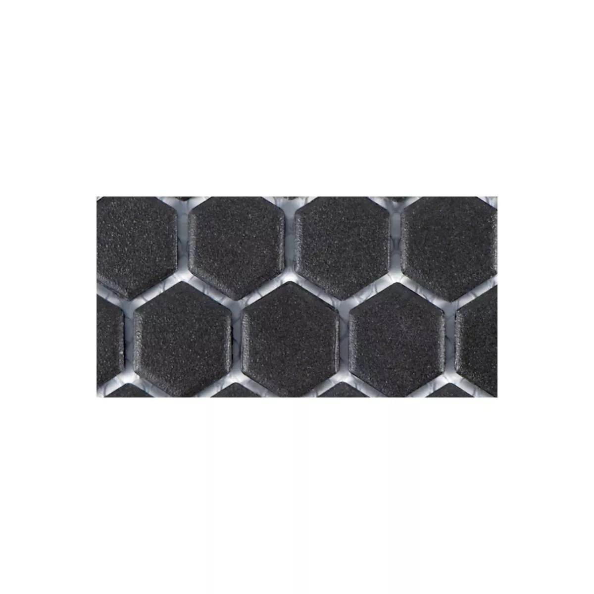 Échantillon Céramique Mosaïque Carrelage Hexagone Zeinal Non Émaillé Noir R10B