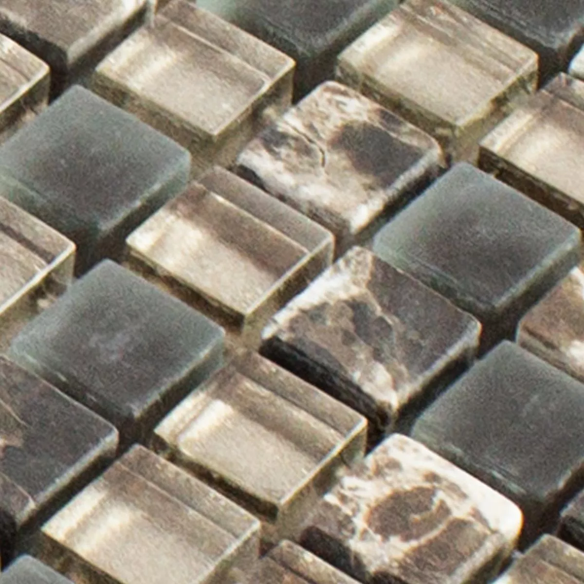 Campione Mosaico vetro pietra Piastrelle Hayrabey Marrone Scuro