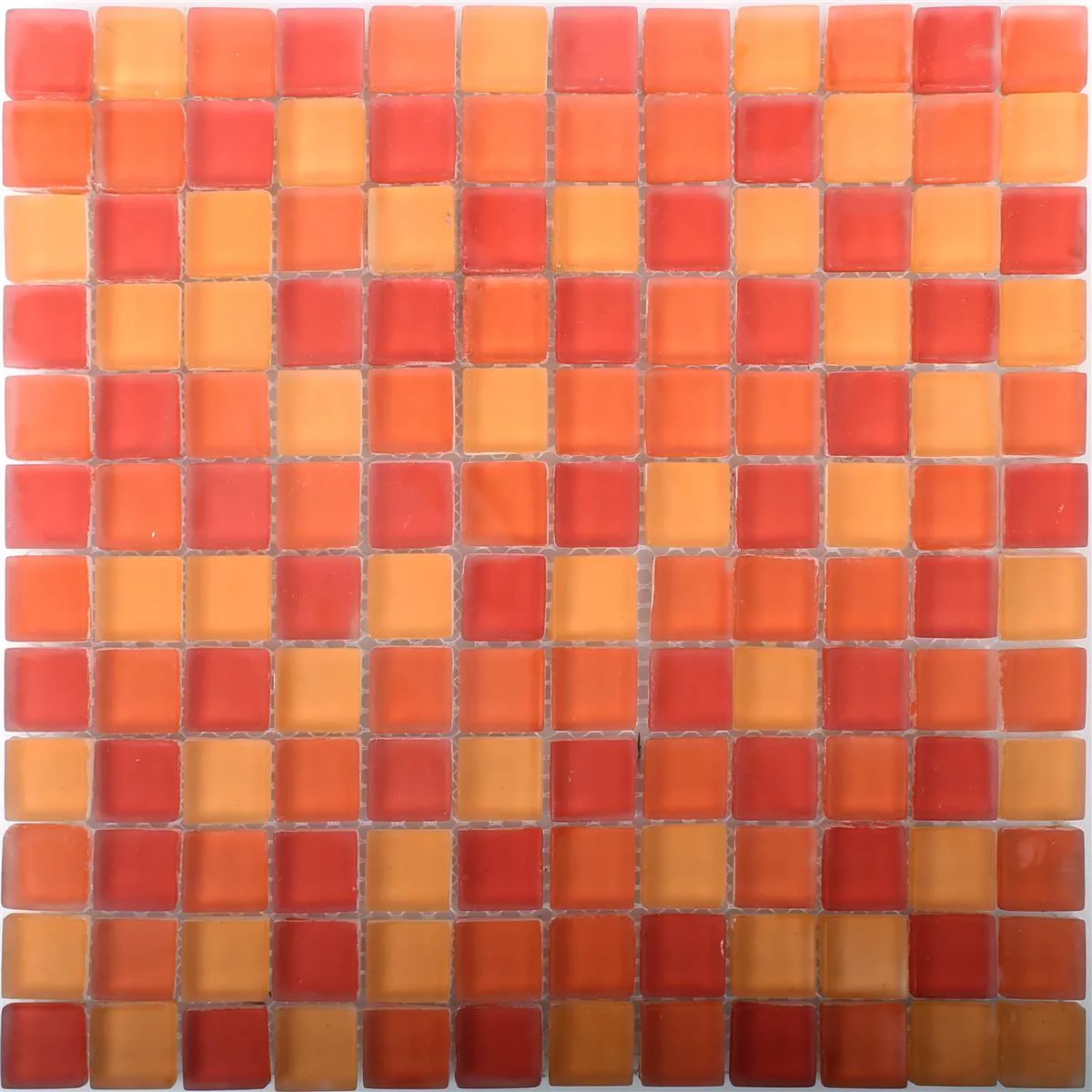 Mosaico Di Vetro Piastrella Blossom Rosso Arancione Mix Opaco