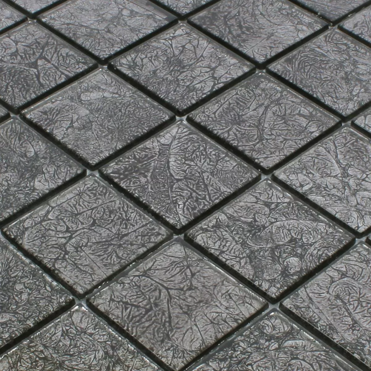 Mosaikfliesen Glas Kandila Schwarz 48x48x4mm