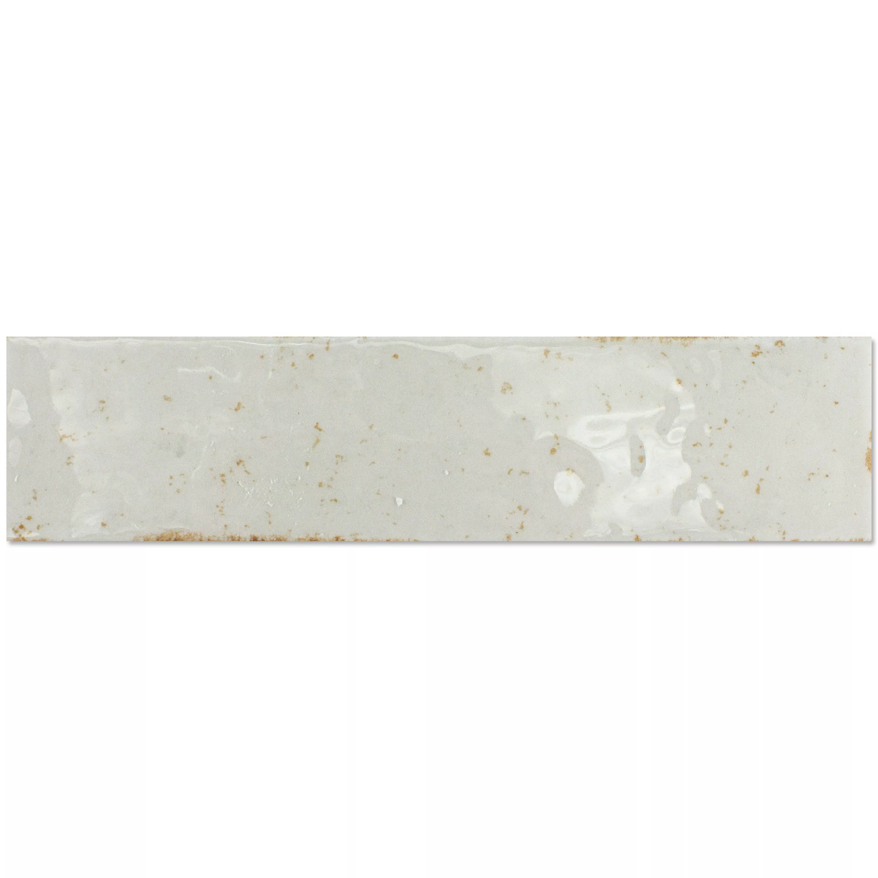 Muster von Wandfliesen Kiowa Glänzend Gewellt 6x25cm Weiß