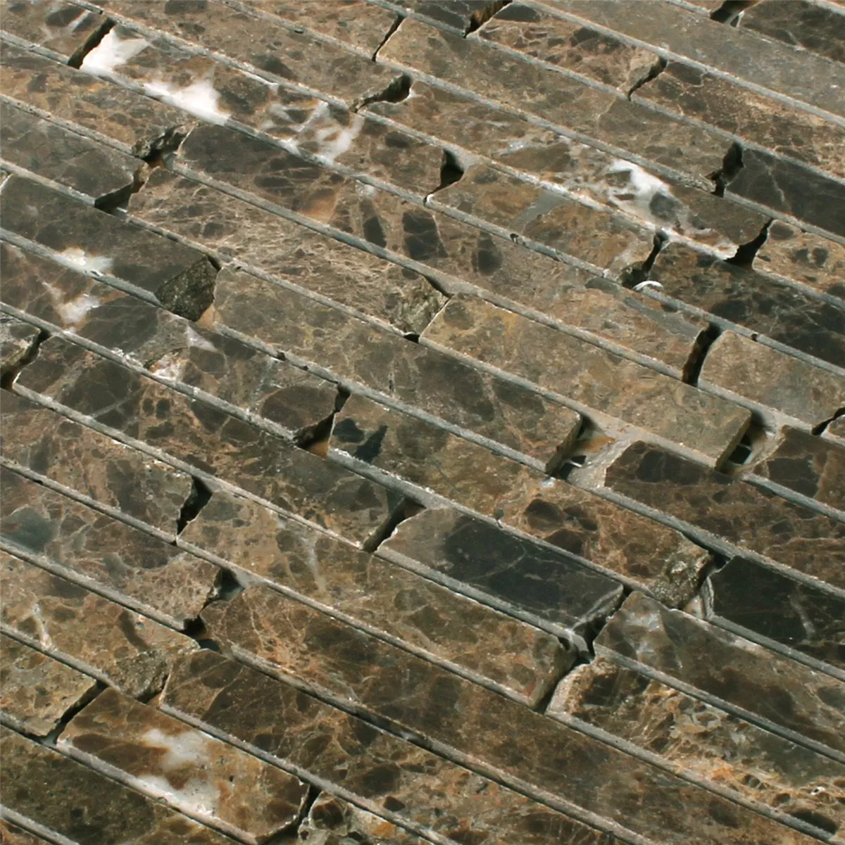 Mosaico Marmo Pietra Naturale Impala Marrone Lucidato