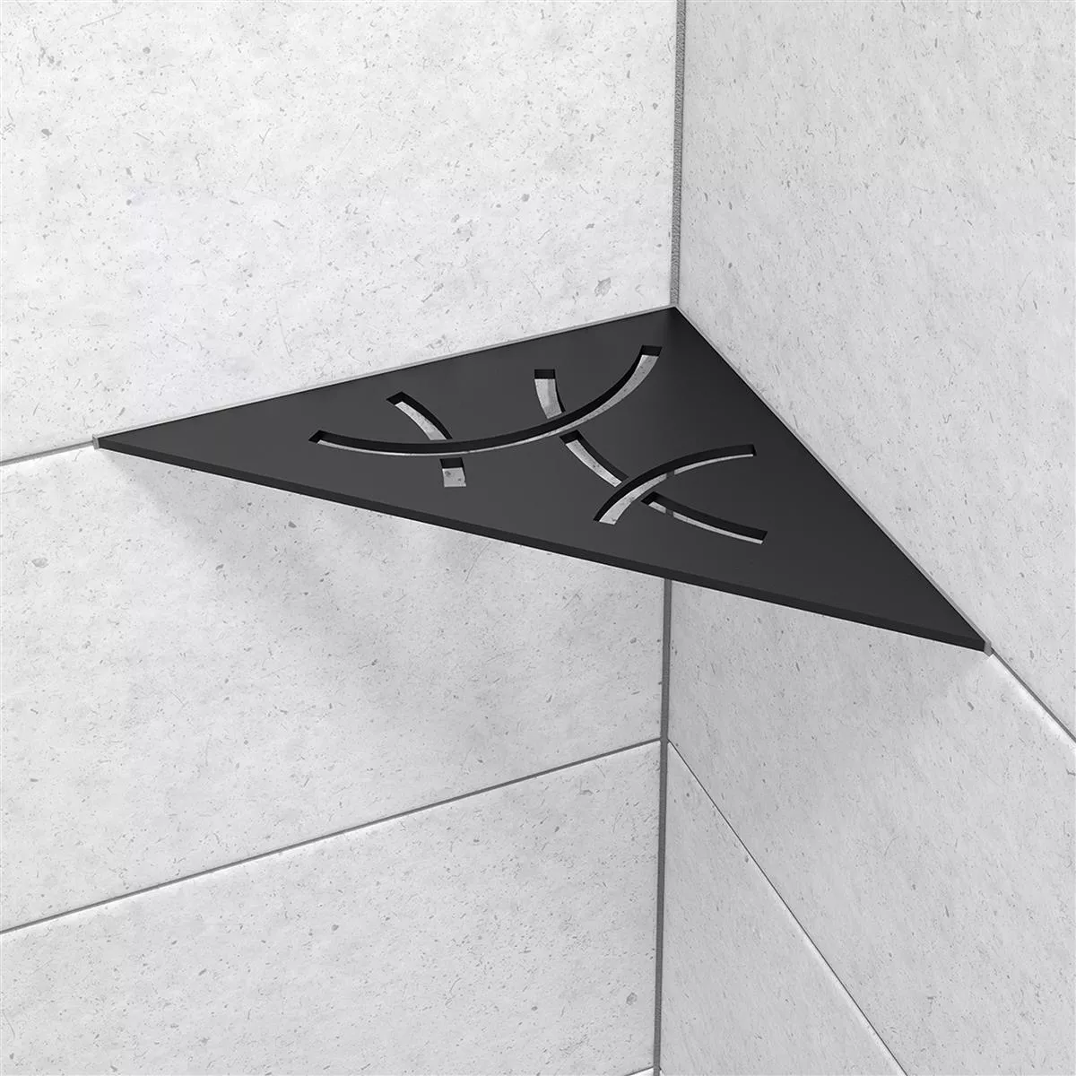 Schlüter mensola da parete triangolare 21x21 cm Curve nero grafite opaco