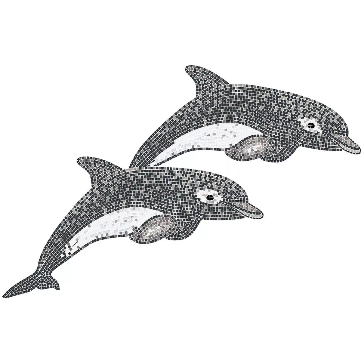 Glas Pool Schwimmbad Mosaik Trend-Vi Aquatica Delphin Twins Dolphins
